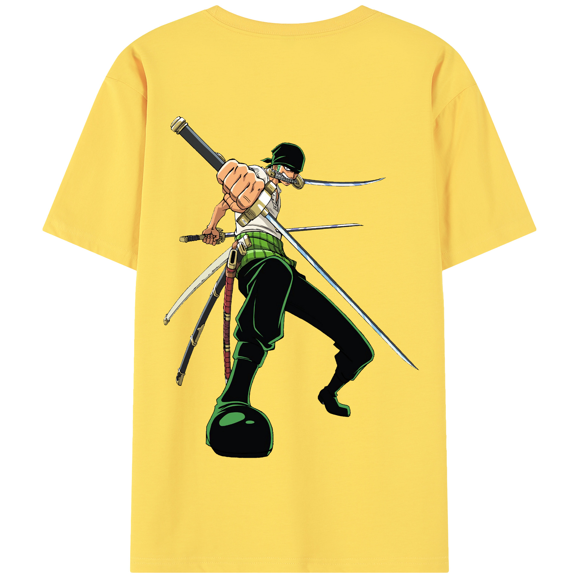 ワンピース ロロノア・ゾロ ONE PIECE Roronoa Zoro 綿100％半袖Tシャツ（背面プリント）