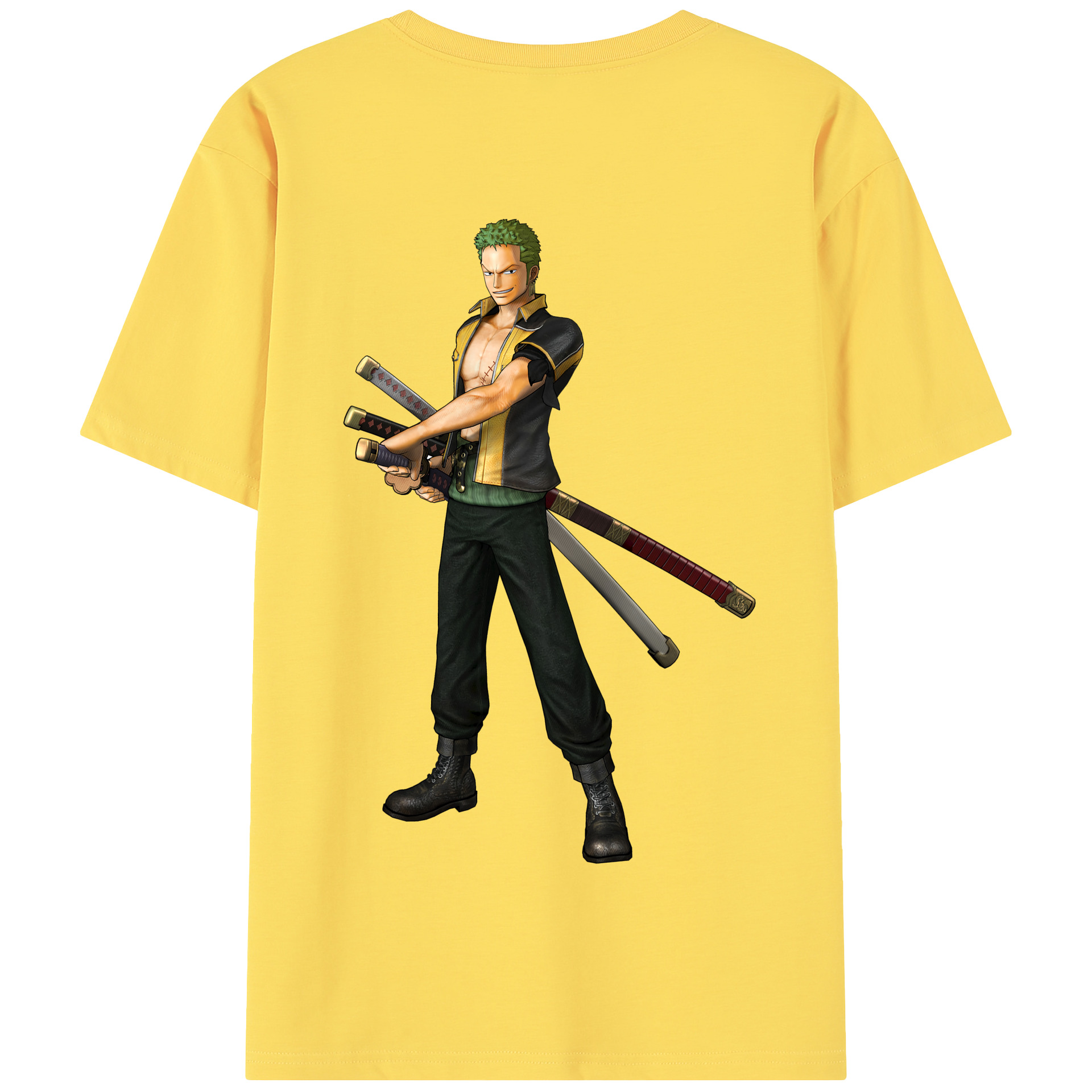 ワンピース ロロノア・ゾロ ONE PIECE Roronoa Zoro 綿100％半袖Tシャツ（背面プリント）
