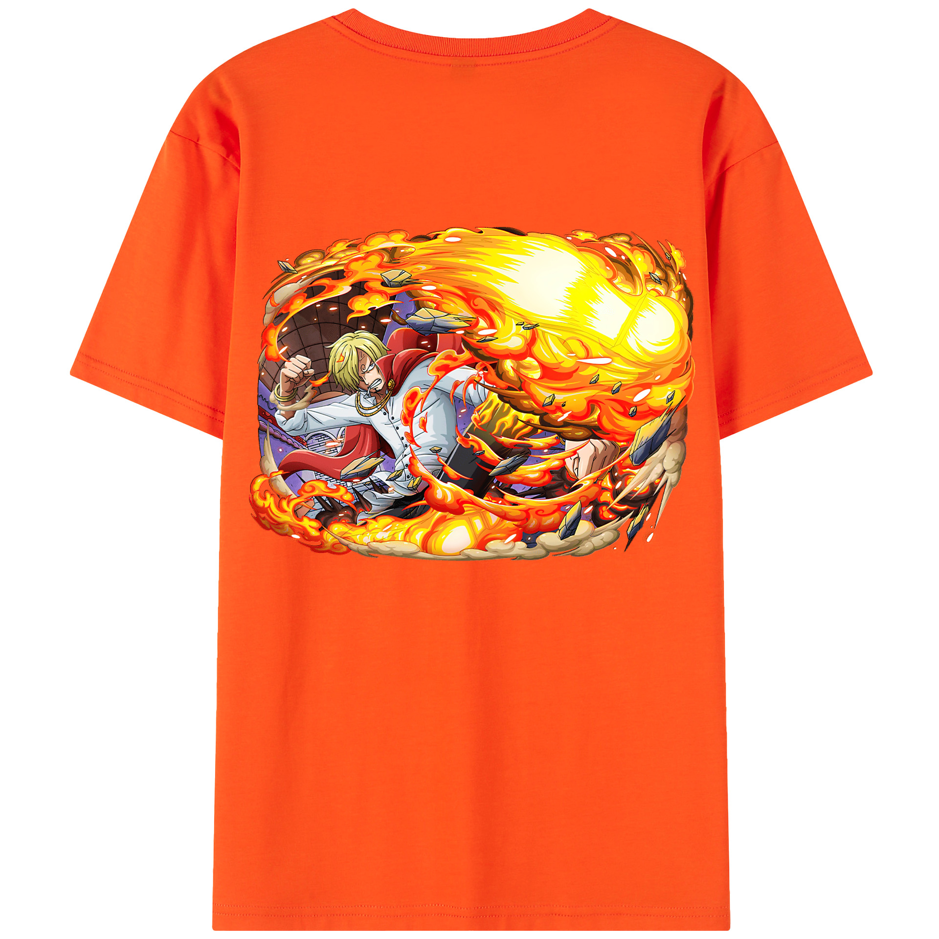 ワンピース サンジ ONE PIECE Sanji 綿100％半袖Tシャツ（背面プリント）