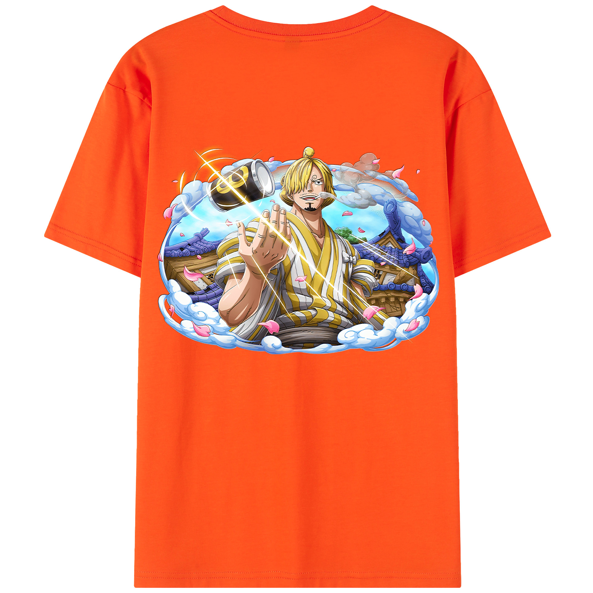 ワンピース サンジ ONE PIECE Sanji 綿100％半袖Tシャツ（背面プリント）