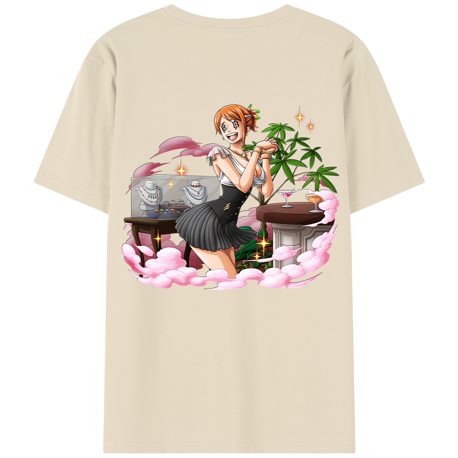 ワンピース ナミ ONE PIECE Nami 綿100％半袖Tシャツ（背面プリント）