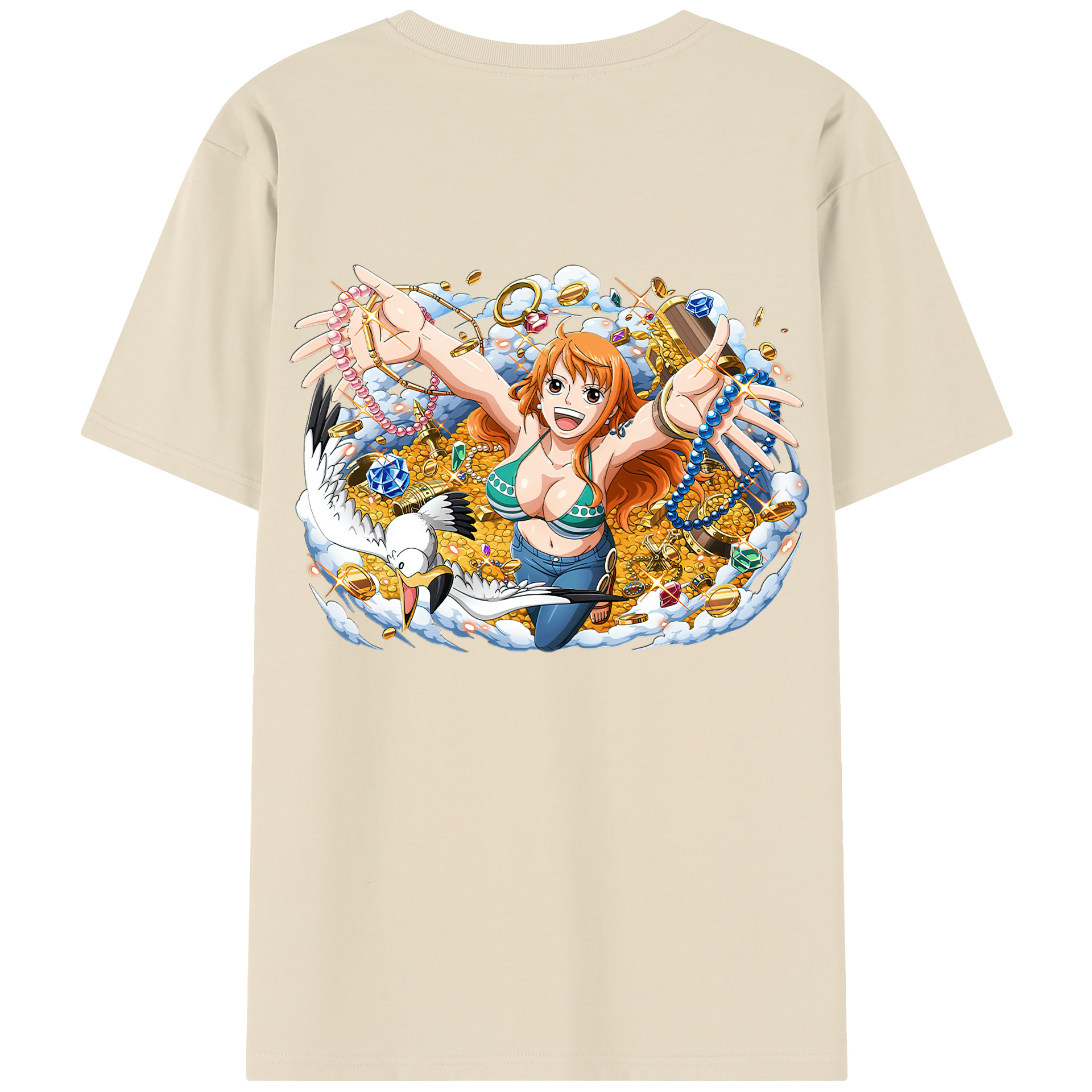 ワンピース ナミ ONE PIECE Nami 綿100％半袖Tシャツ（背面プリント）