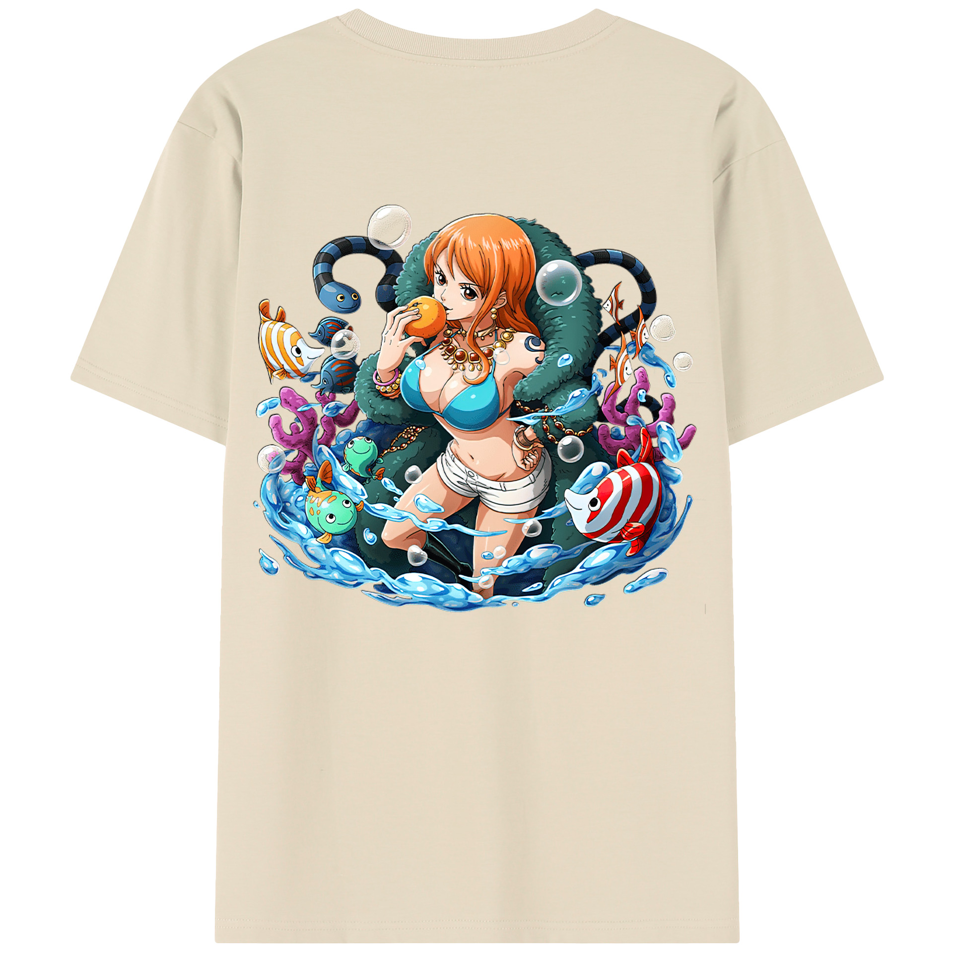 ワンピース ナミ ONE PIECE Nami 綿100％半袖Tシャツ（背面プリント）