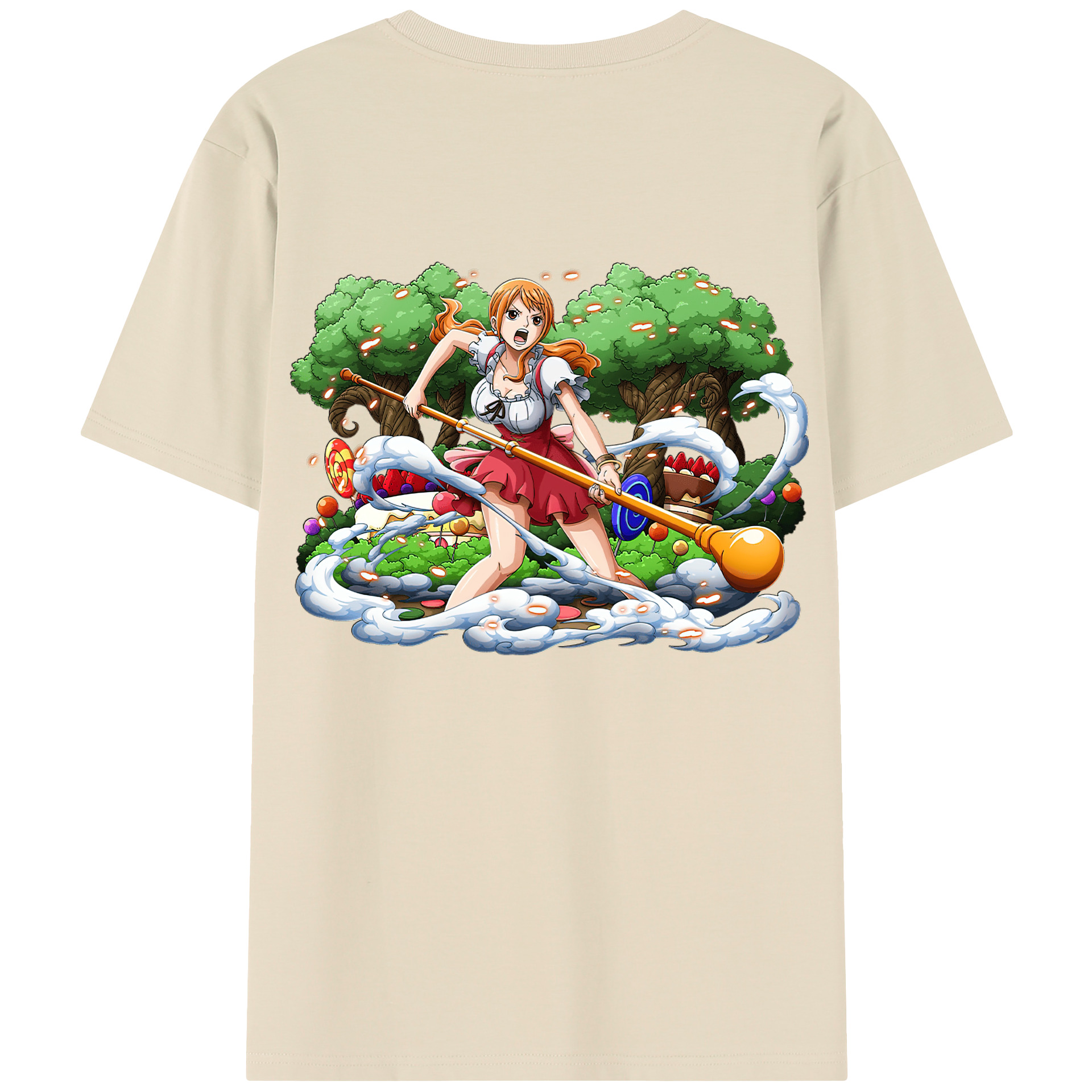 ワンピース ナミ ONE PIECE Nami 綿100％半袖Tシャツ（背面プリント）
