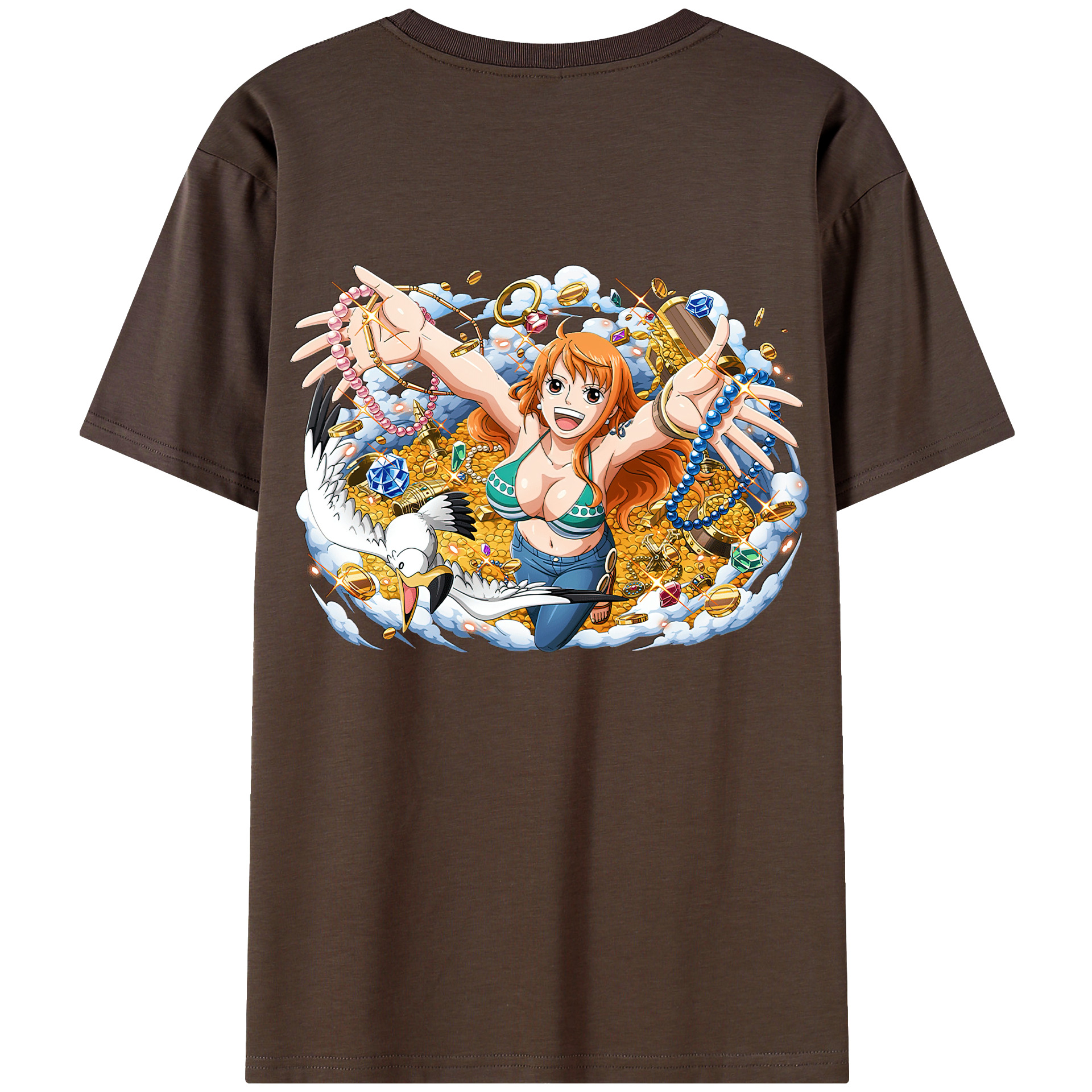 ワンピース ナミ ONE PIECE Nami 綿100％半袖Tシャツ（背面プリント）