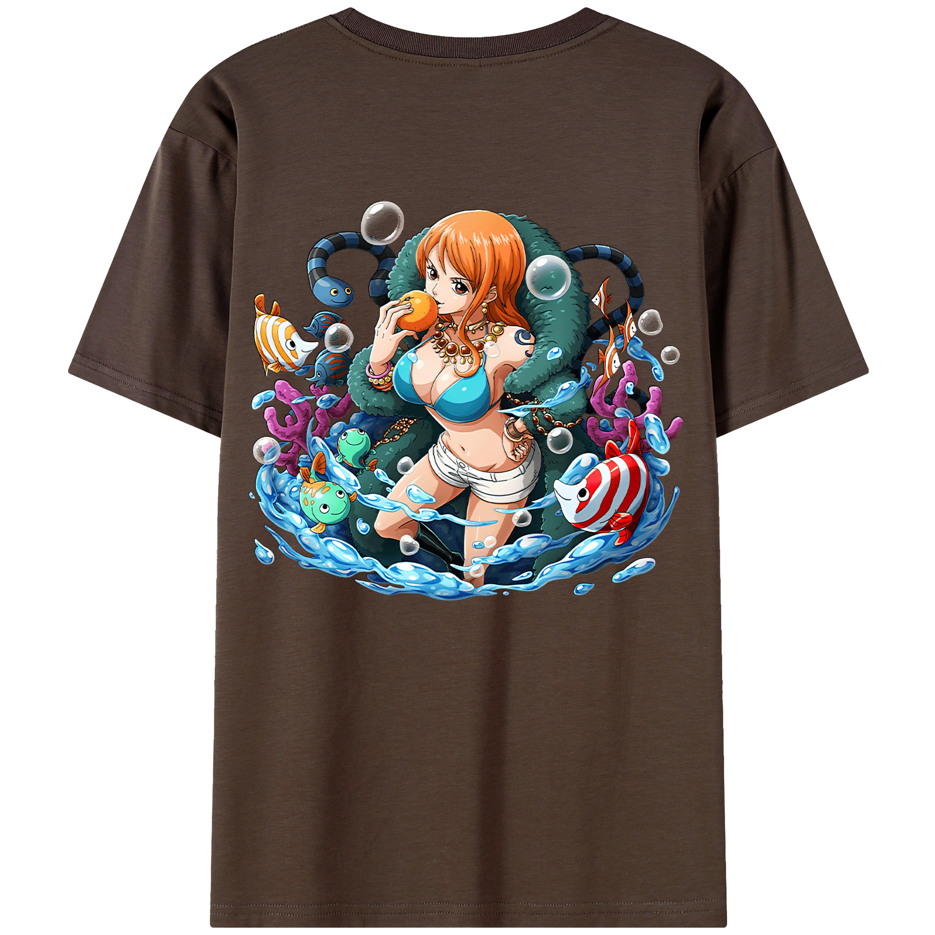 ワンピース ナミ ONE PIECE Nami 綿100％半袖Tシャツ（背面プリント）