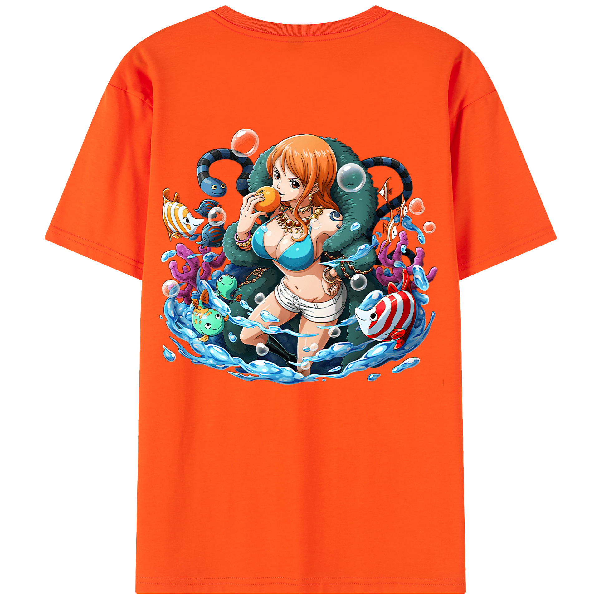 ワンピース ナミ ONE PIECE Nami 綿100％半袖Tシャツ（背面プリント）