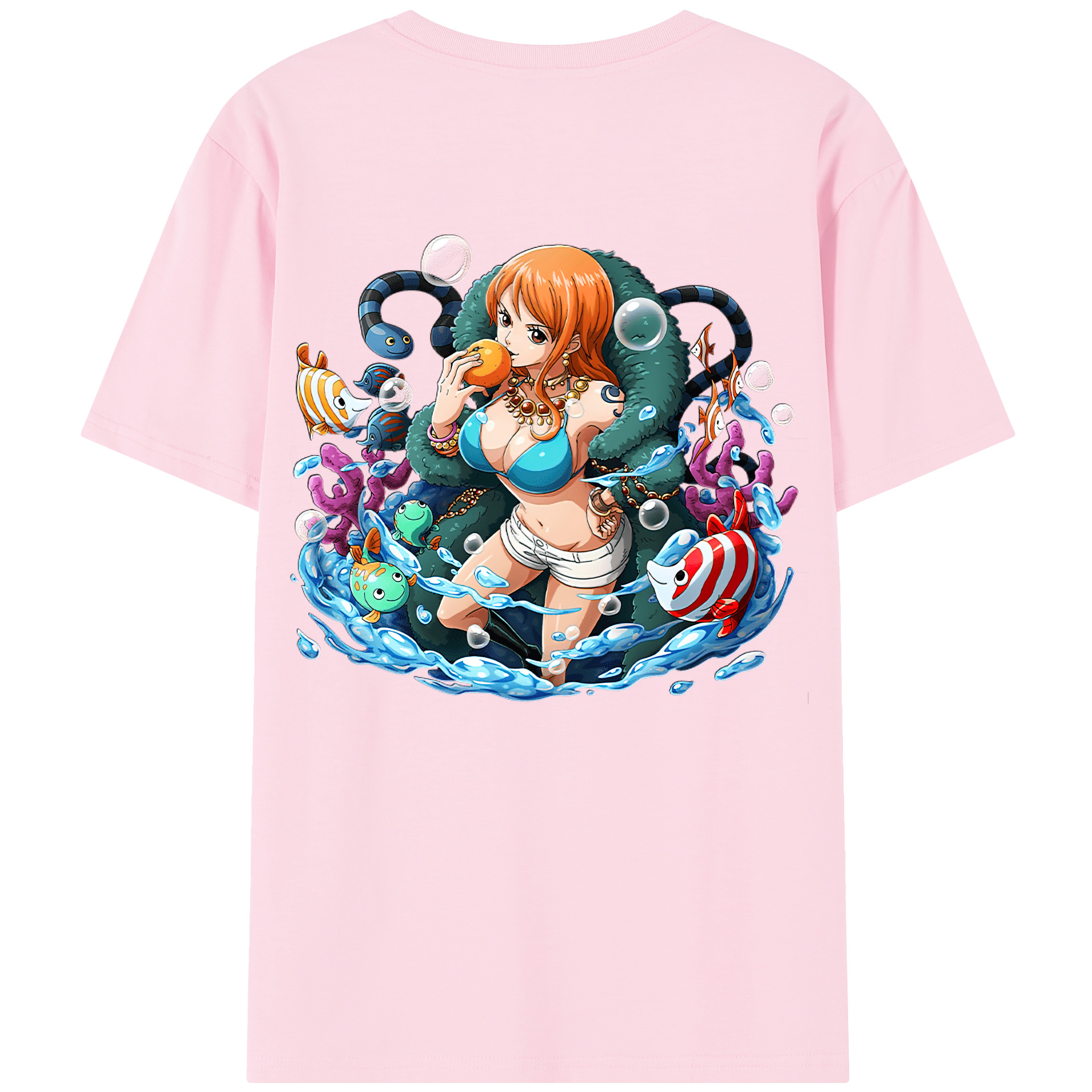 ワンピース ナミ ONE PIECE Nami 綿100％半袖Tシャツ（背面プリント）