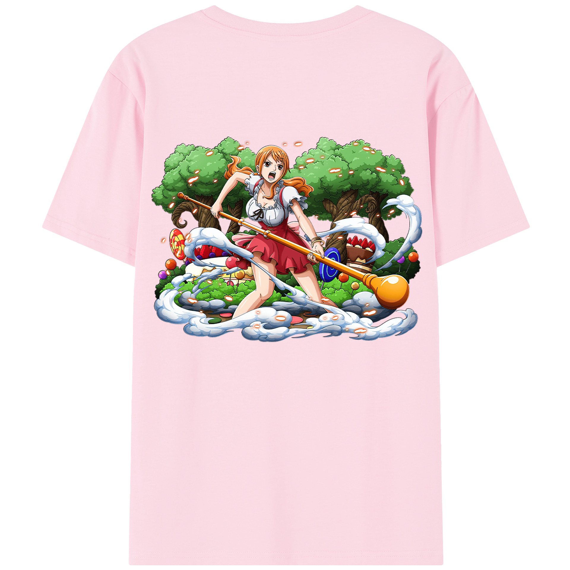 ワンピース ナミ ONE PIECE Nami 綿100％半袖Tシャツ（背面プリント）