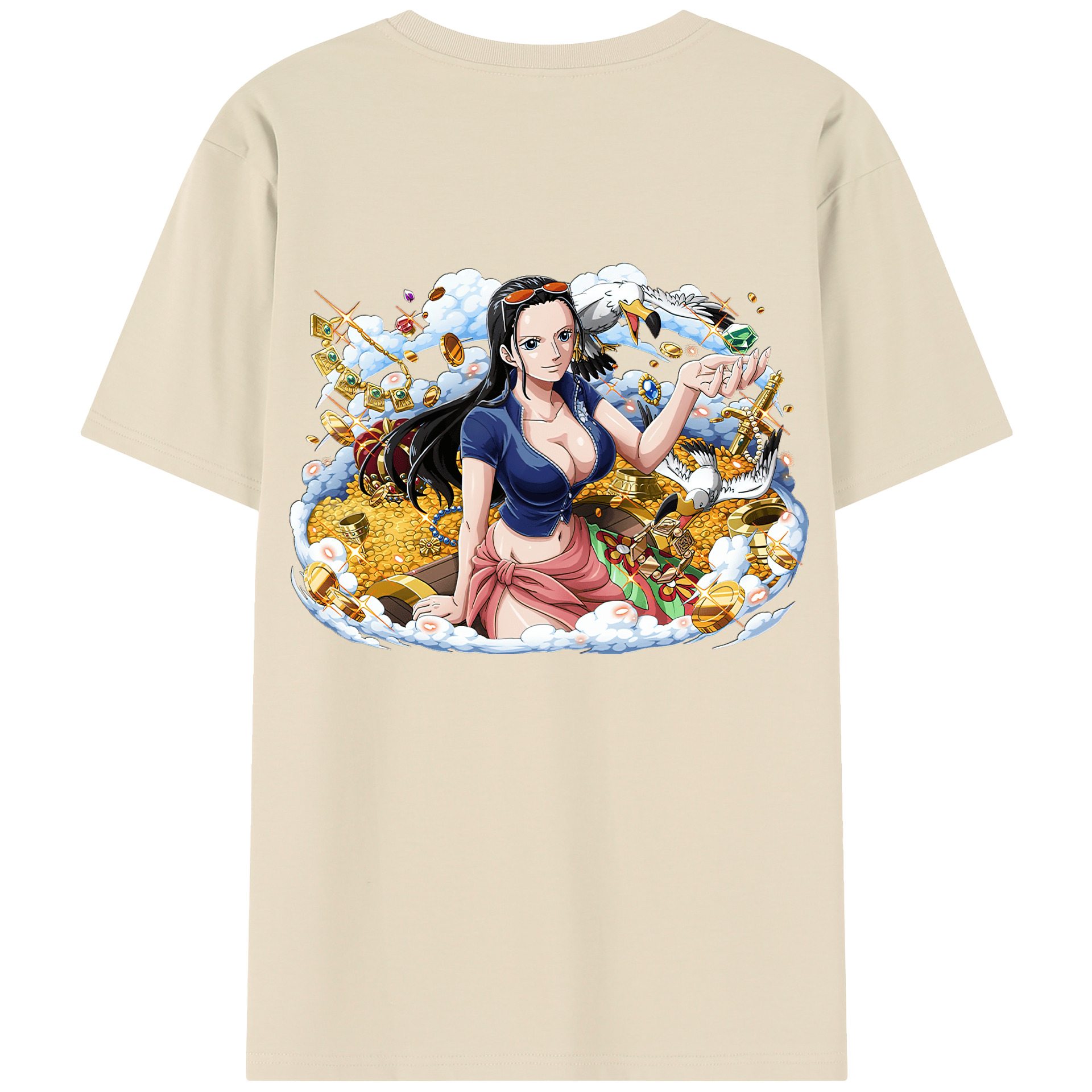 ワンピース ニコ・ロビン ONE PIECE Nico Robin 綿100％半袖Tシャツ（背面プリント）