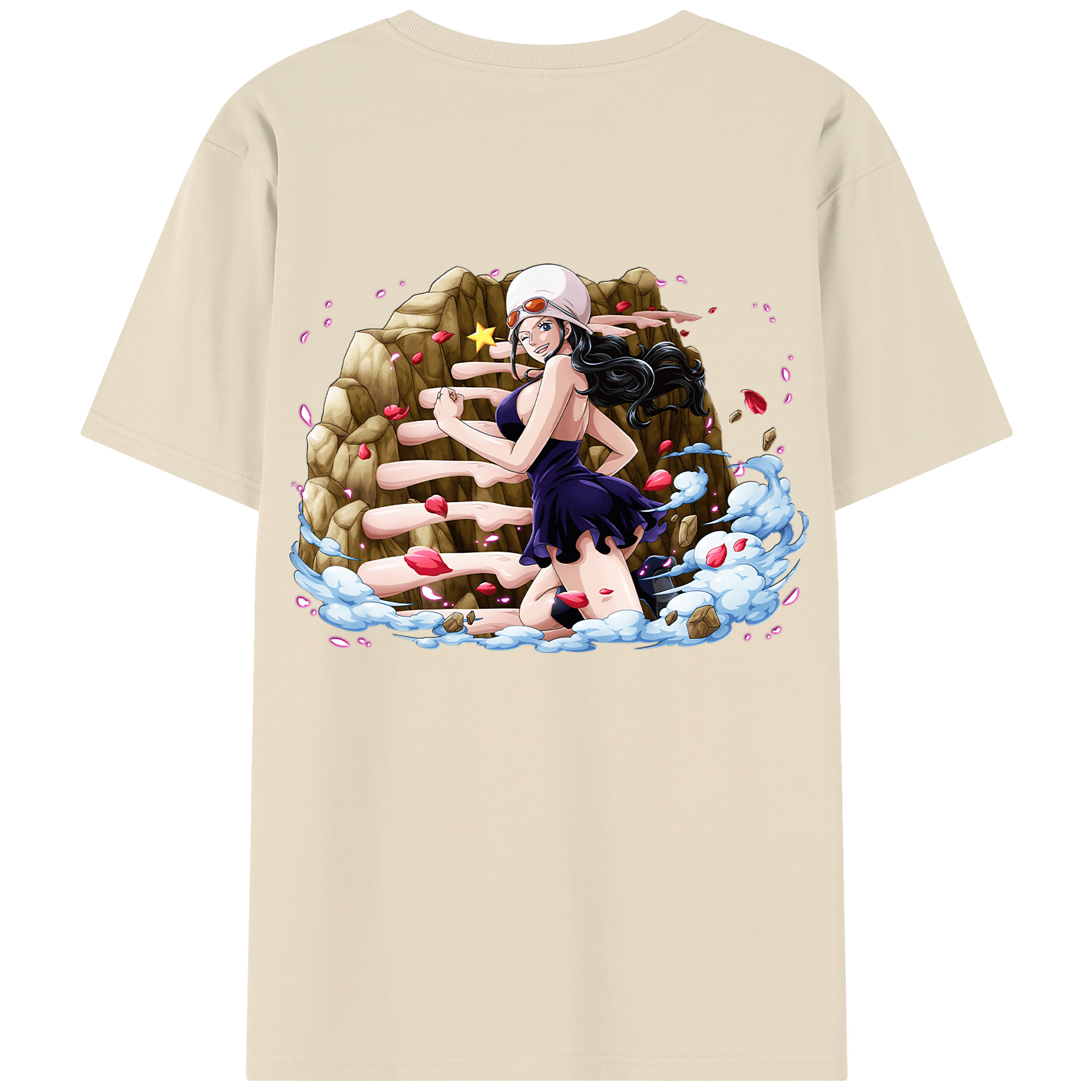 ワンピース ニコ・ロビン ONE PIECE Nico Robin 綿100％半袖Tシャツ（背面プリント）