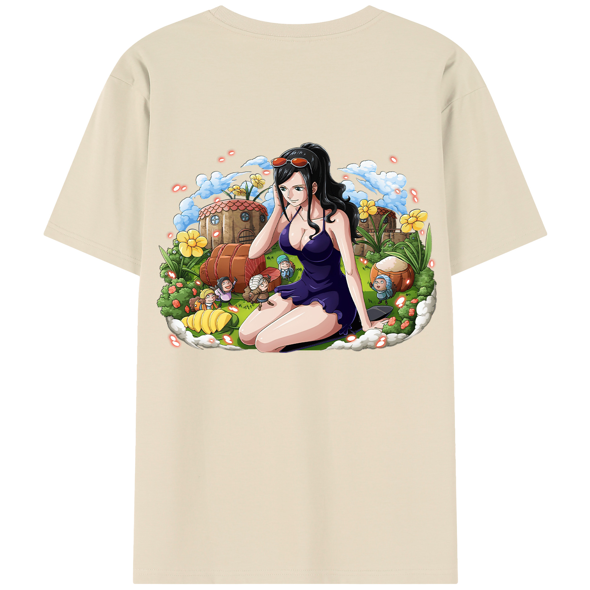 ワンピース ニコ・ロビン ONE PIECE Nico Robin 綿100％半袖Tシャツ（背面プリント）