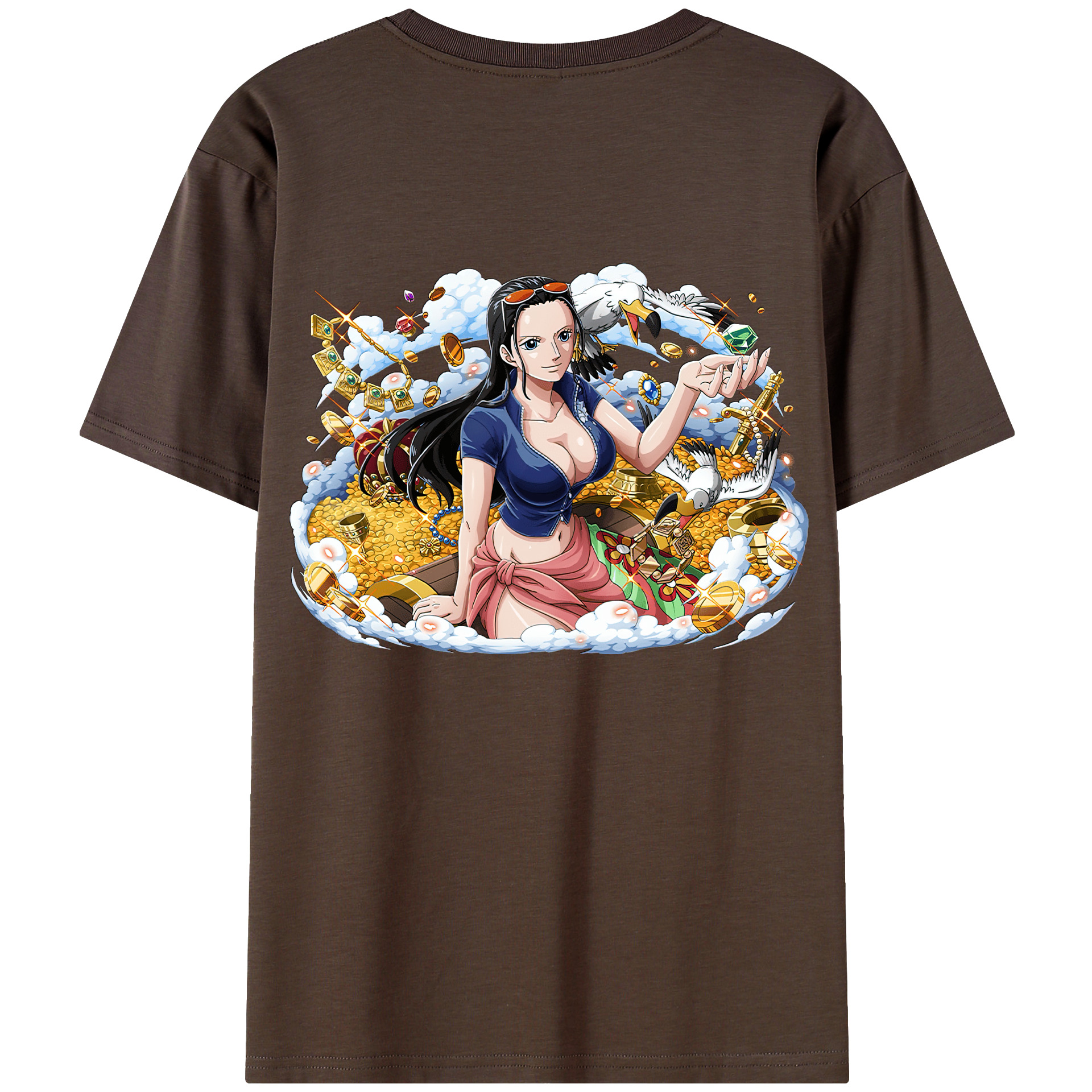 ワンピース ニコ・ロビン ONE PIECE Nico Robin 綿100％半袖Tシャツ（背面プリント）