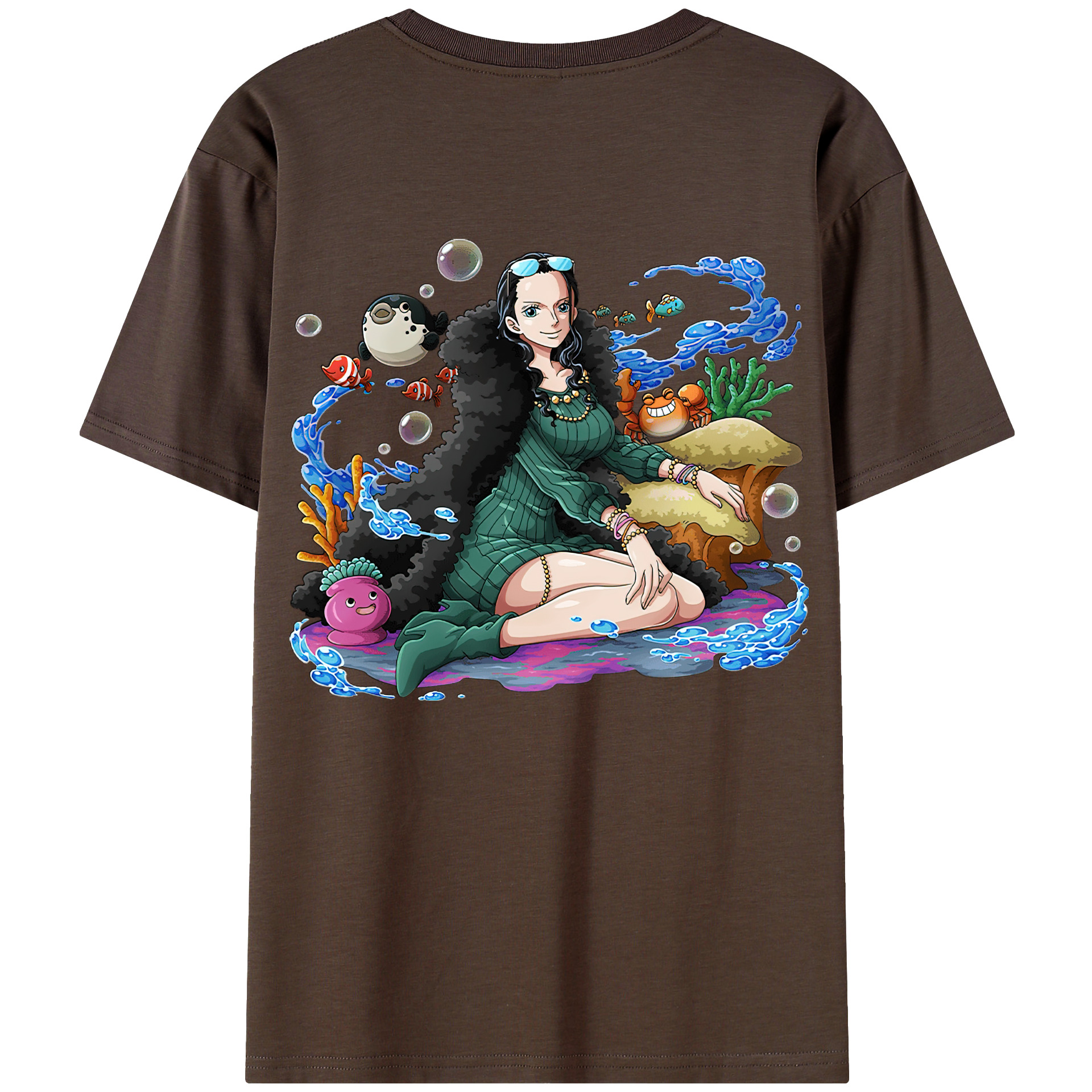 ワンピース ニコ・ロビン ONE PIECE Nico Robin 綿100％半袖Tシャツ（背面プリント）