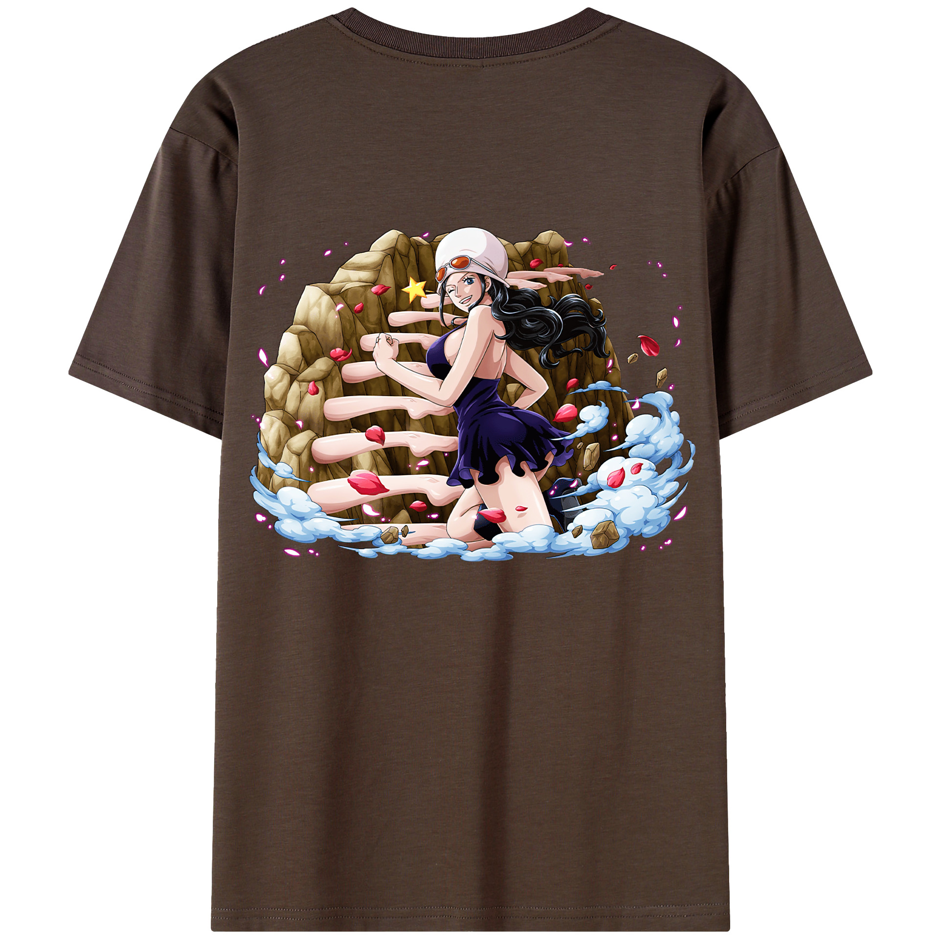 ワンピース ニコ・ロビン ONE PIECE Nico Robin 綿100％半袖Tシャツ（背面プリント）
