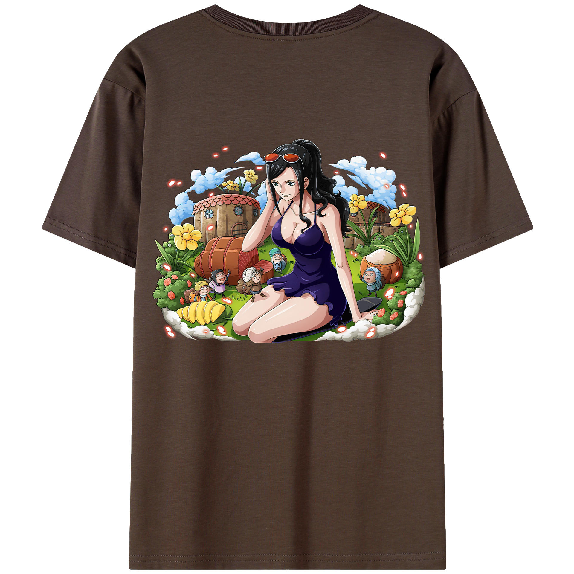ワンピース ニコ・ロビン ONE PIECE Nico Robin 綿100％半袖Tシャツ（背面プリント）