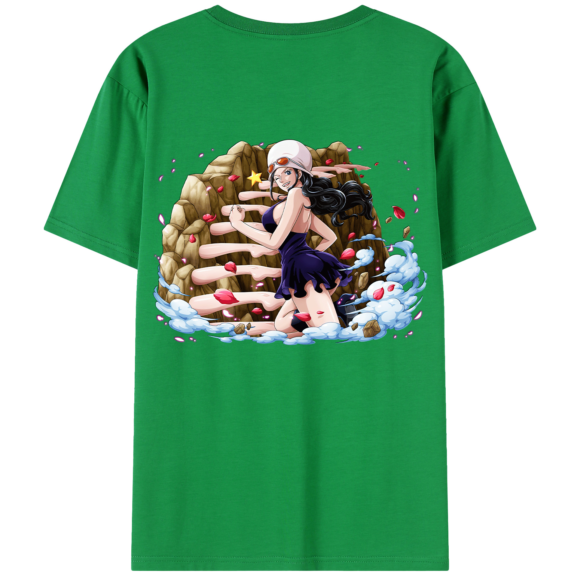 ワンピース ニコ・ロビン ONE PIECE Nico Robin 綿100％半袖Tシャツ（背面プリント）