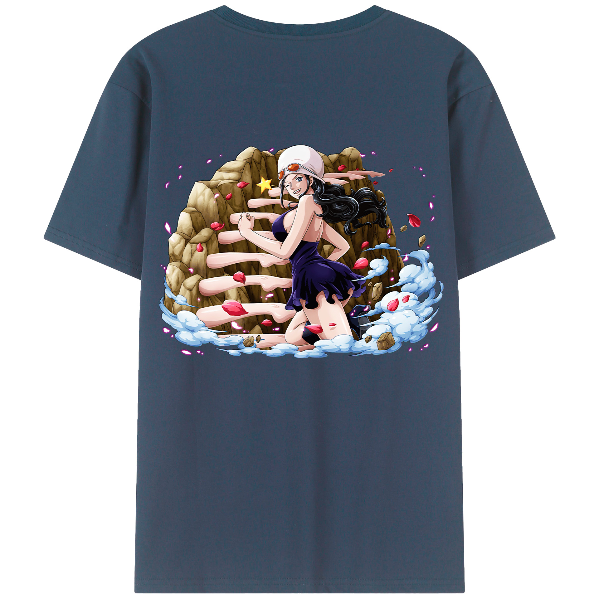 ワンピース ニコ・ロビン ONE PIECE Nico Robin 綿100％半袖Tシャツ（背面プリント）