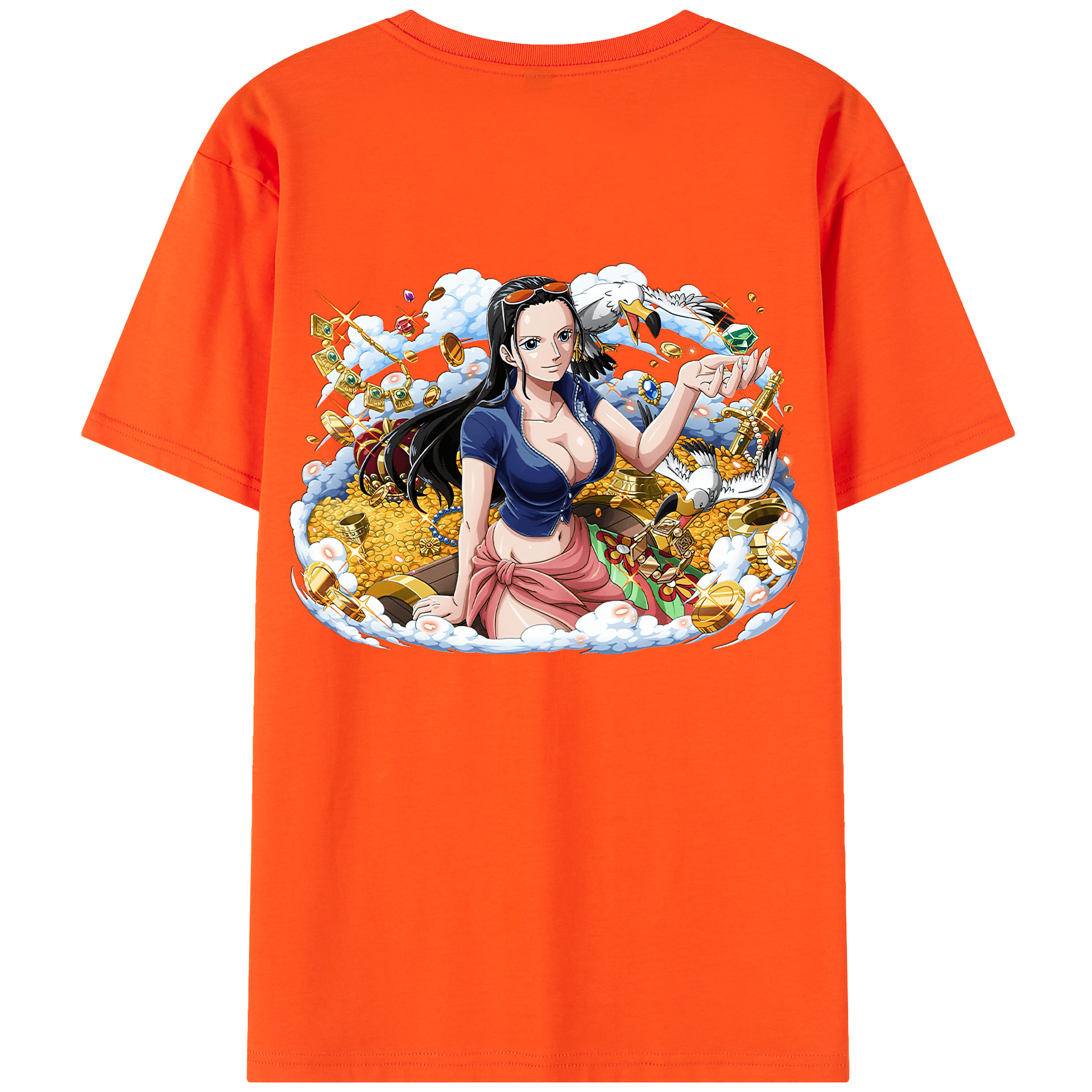 ワンピース ニコ・ロビン ONE PIECE Nico Robin 綿100％半袖Tシャツ（背面プリント）