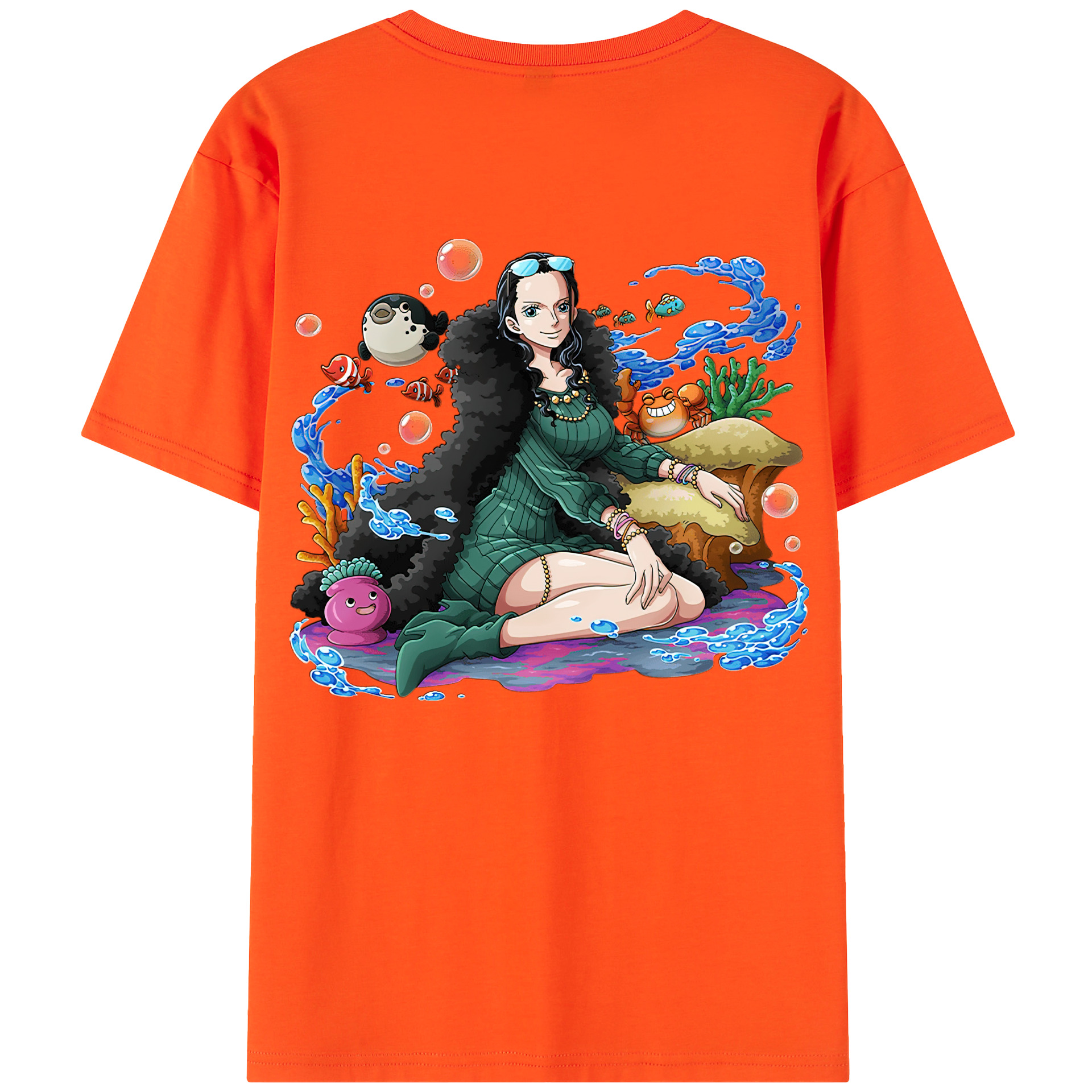 ワンピース ニコ・ロビン ONE PIECE Nico Robin 綿100％半袖Tシャツ（背面プリント）
