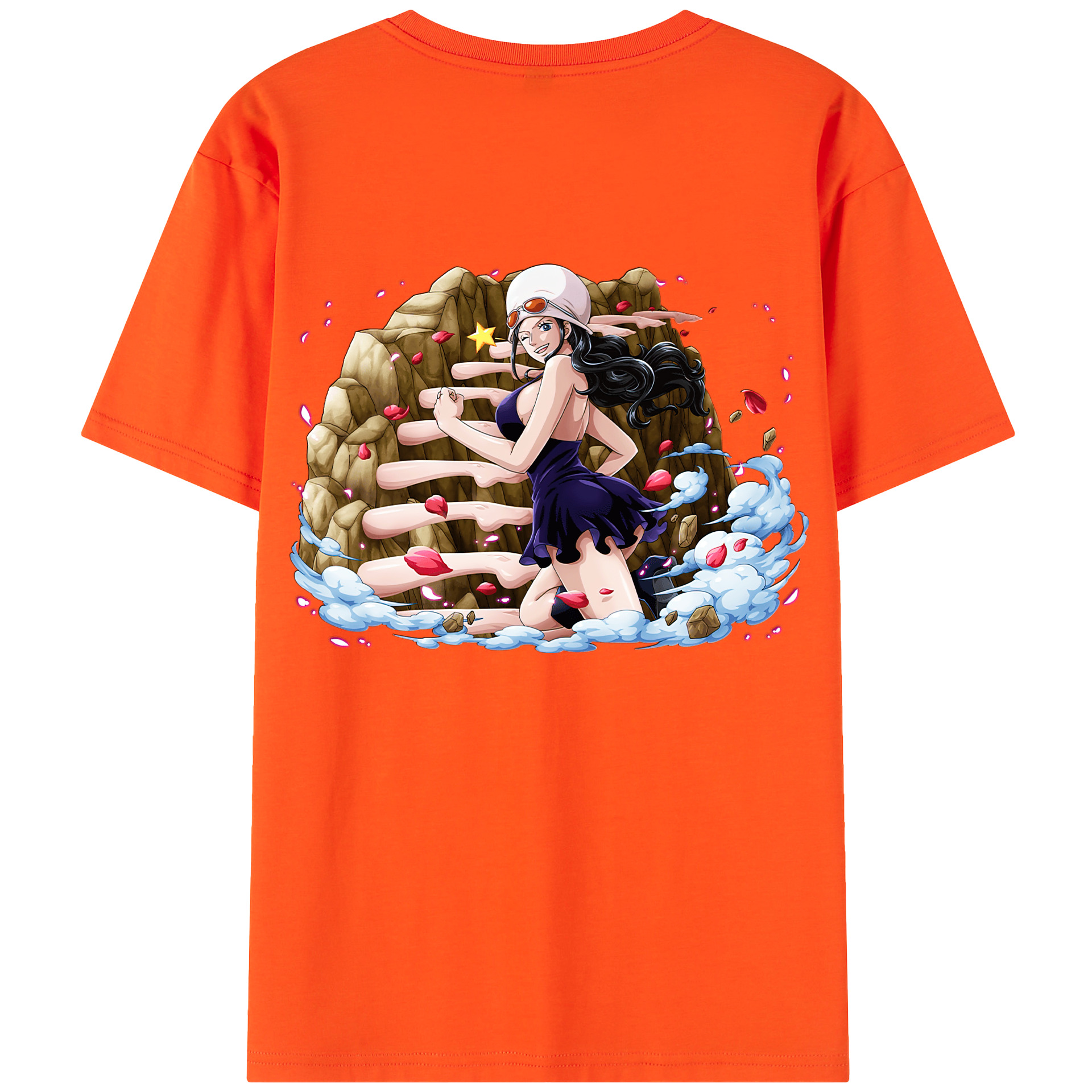 ワンピース ニコ・ロビン ONE PIECE Nico Robin 綿100％半袖Tシャツ（背面プリント）
