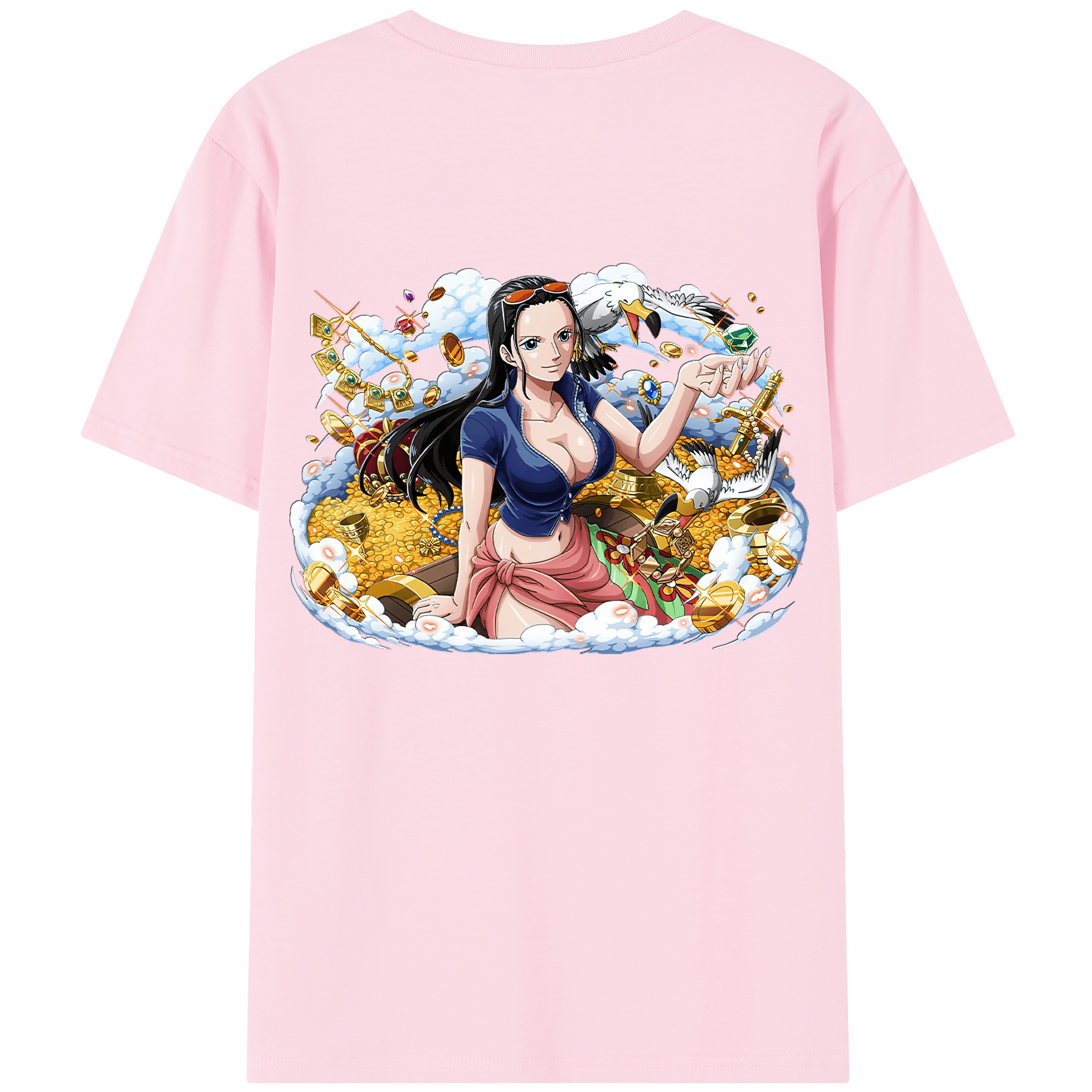ワンピース ニコ・ロビン ONE PIECE Nico Robin 綿100％半袖Tシャツ（背面プリント）