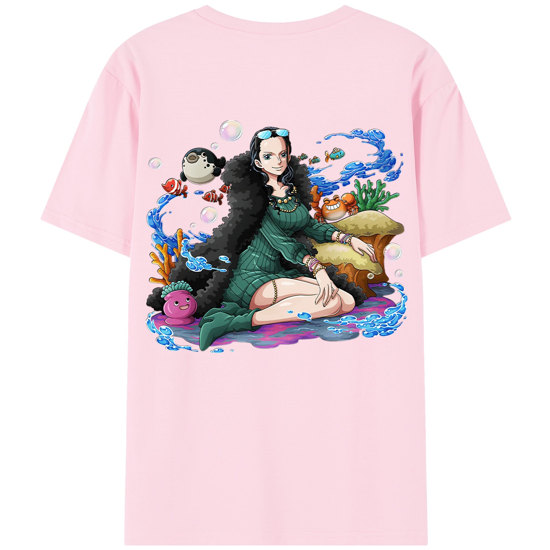 ワンピース ニコ・ロビン ONE PIECE Nico Robin 綿100％半袖Tシャツ（背面プリント）