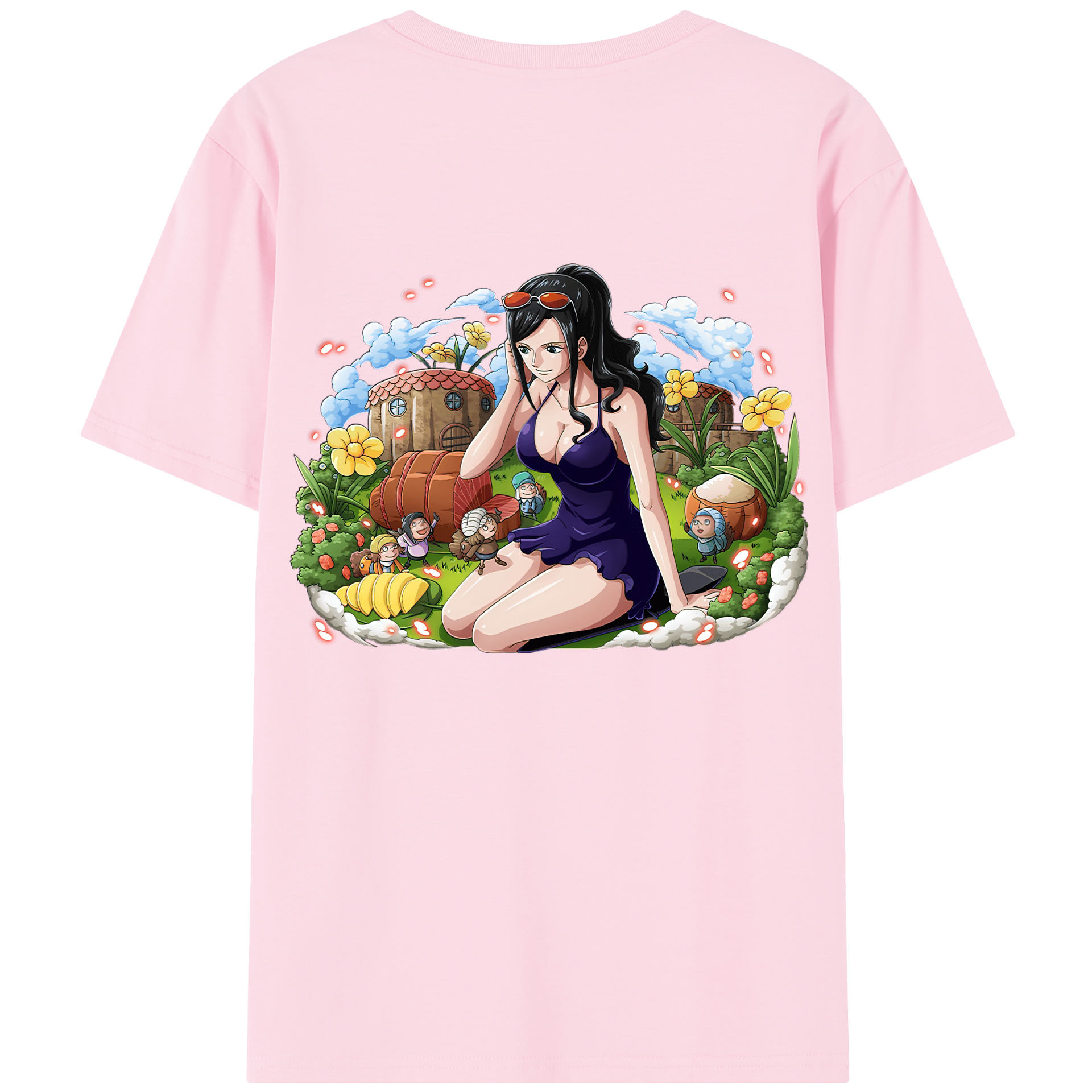 ワンピース ニコ・ロビン ONE PIECE Nico Robin 綿100％半袖Tシャツ（背面プリント）
