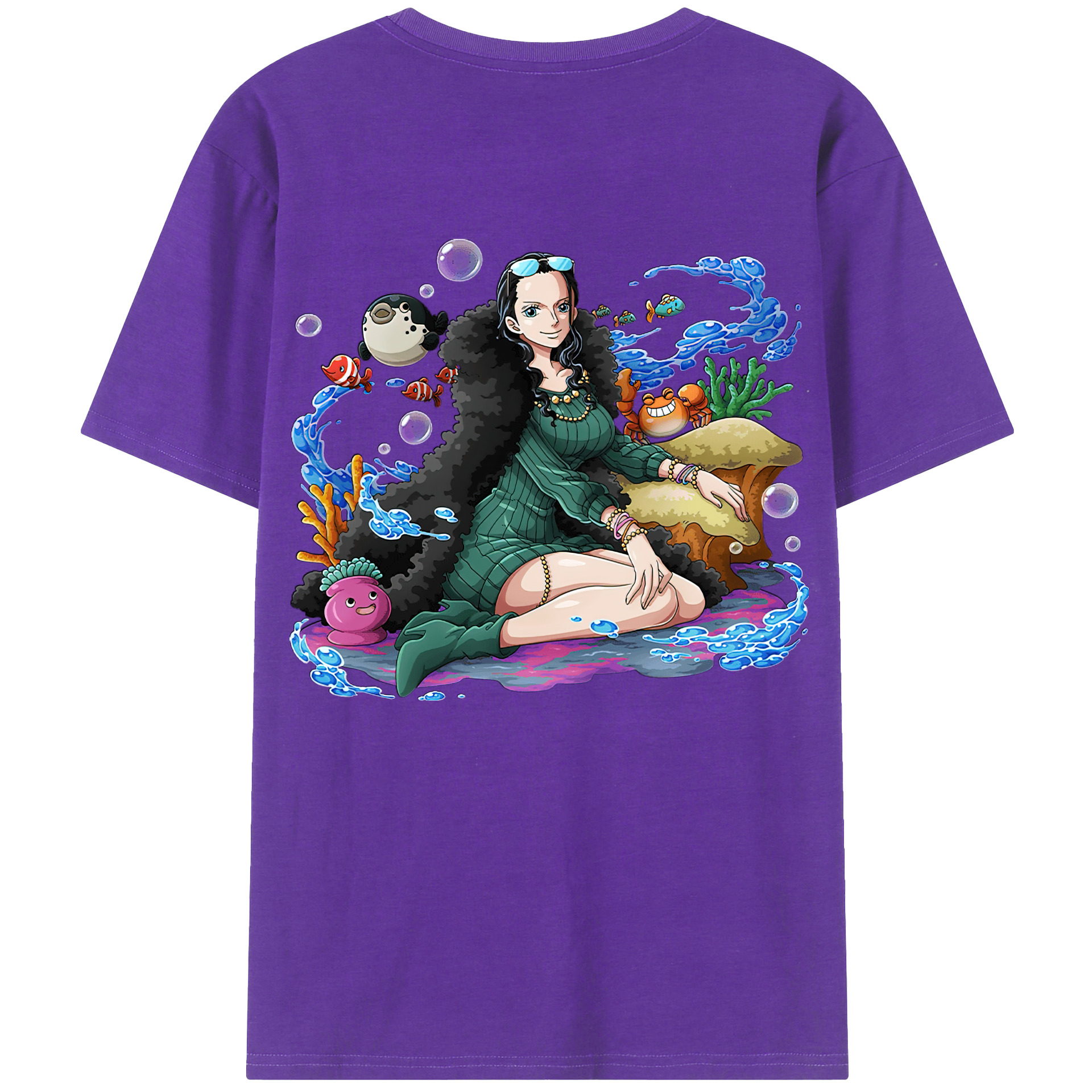 ワンピース ニコ・ロビン ONE PIECE Nico Robin 綿100％半袖Tシャツ（背面プリント）