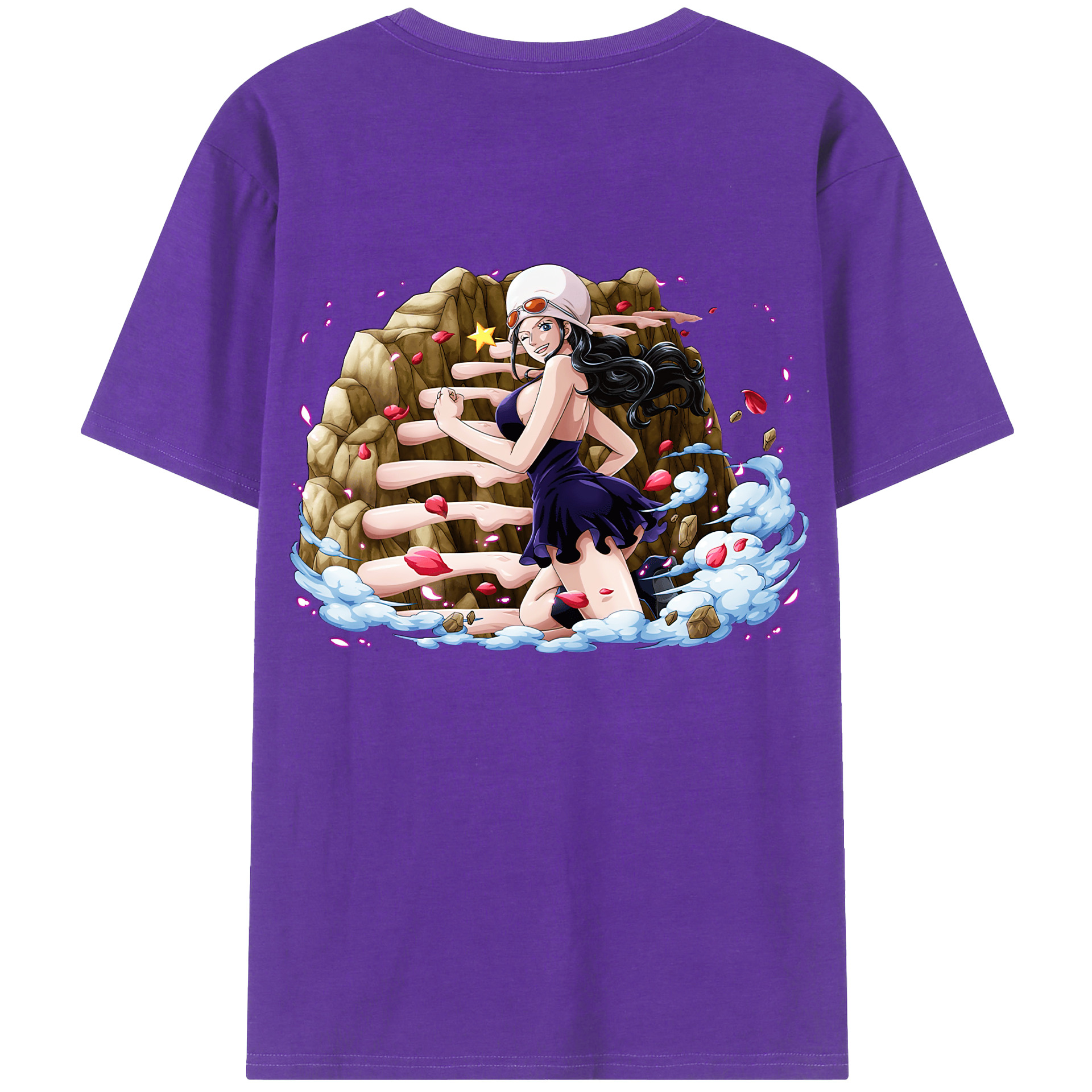 ワンピース ニコ・ロビン ONE PIECE Nico Robin 綿100％半袖Tシャツ（背面プリント）
