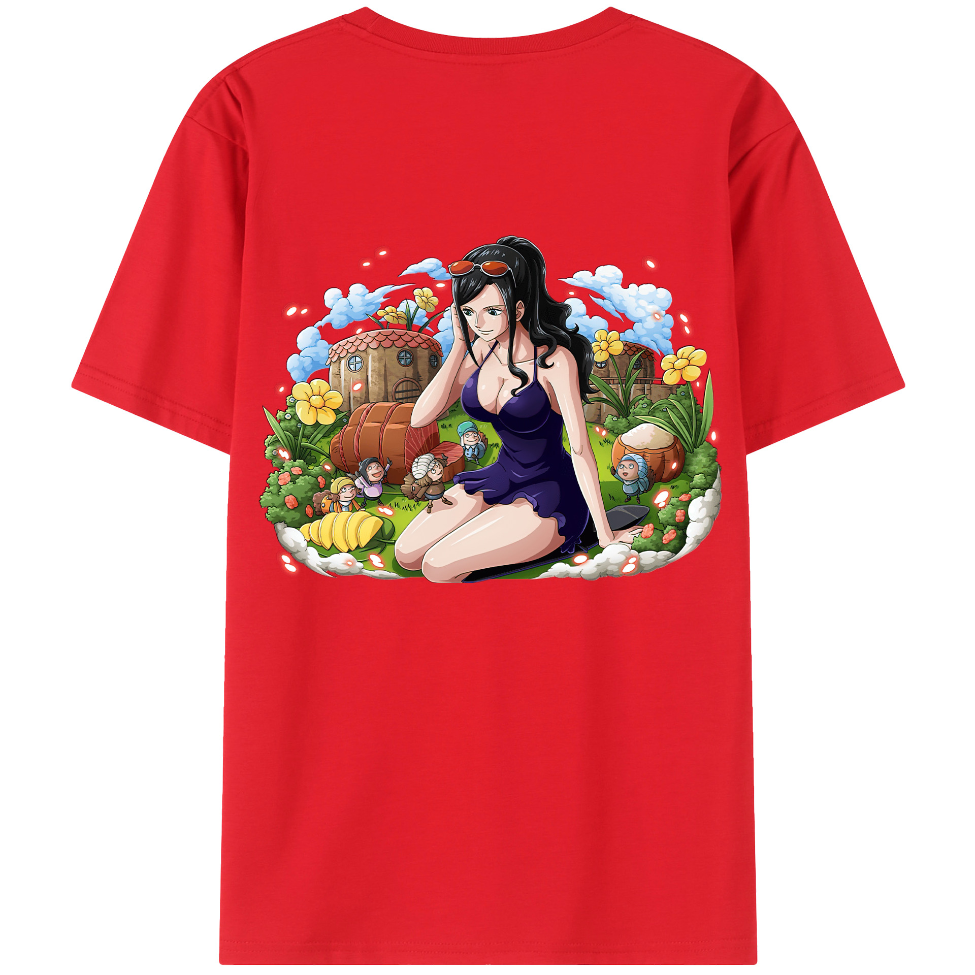 ワンピース ニコ・ロビン ONE PIECE Nico Robin 綿100％半袖Tシャツ（背面プリント）