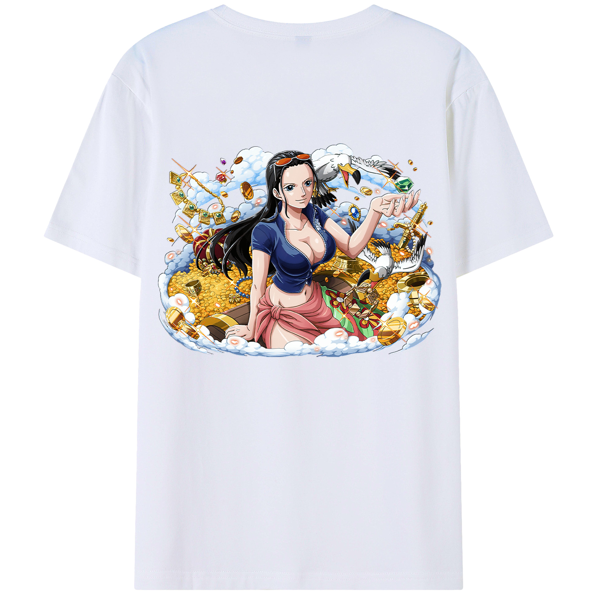 ワンピース ニコ・ロビン ONE PIECE Nico Robin 綿100％半袖Tシャツ（背面プリント）