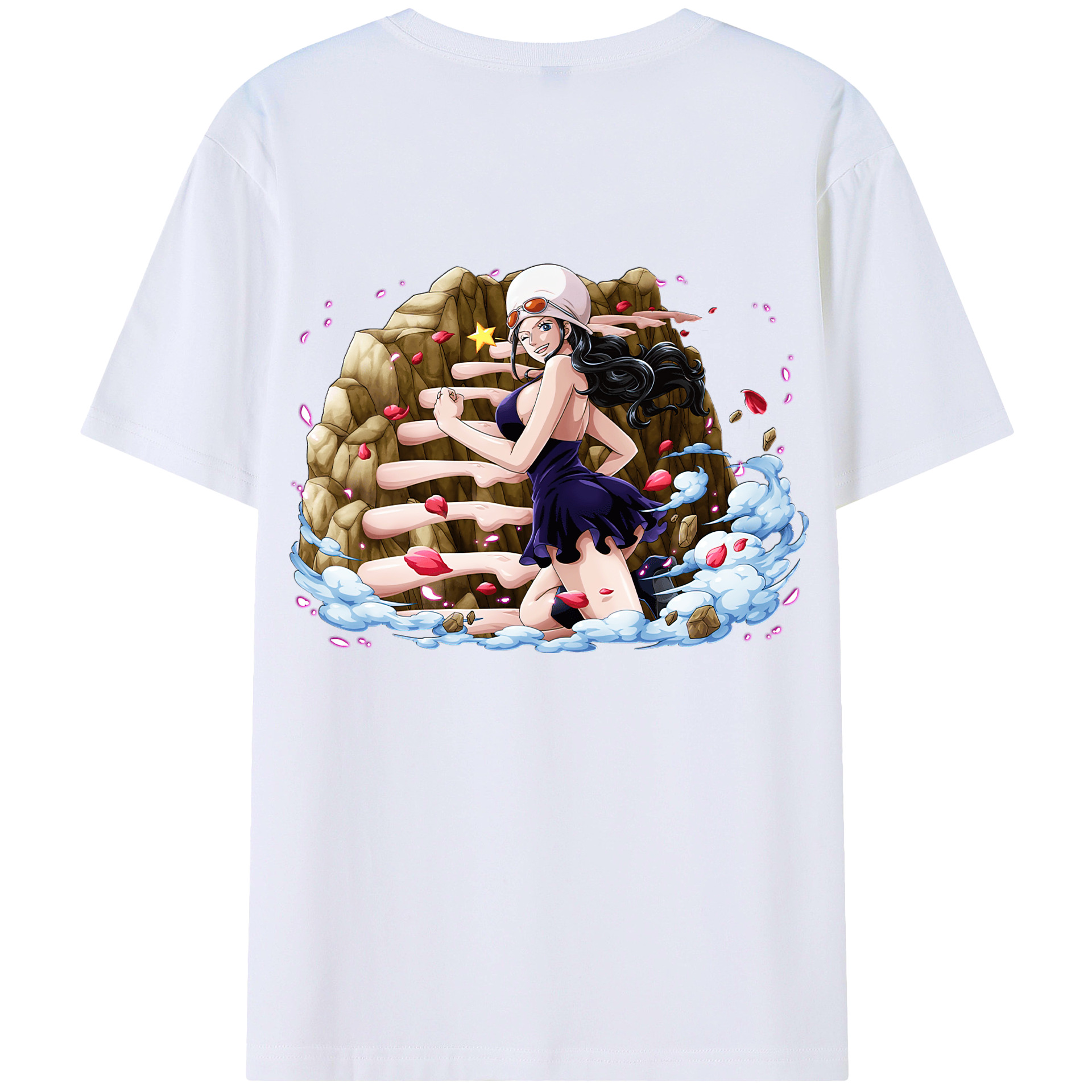 ワンピース ニコ・ロビン ONE PIECE Nico Robin 綿100％半袖Tシャツ（背面プリント）