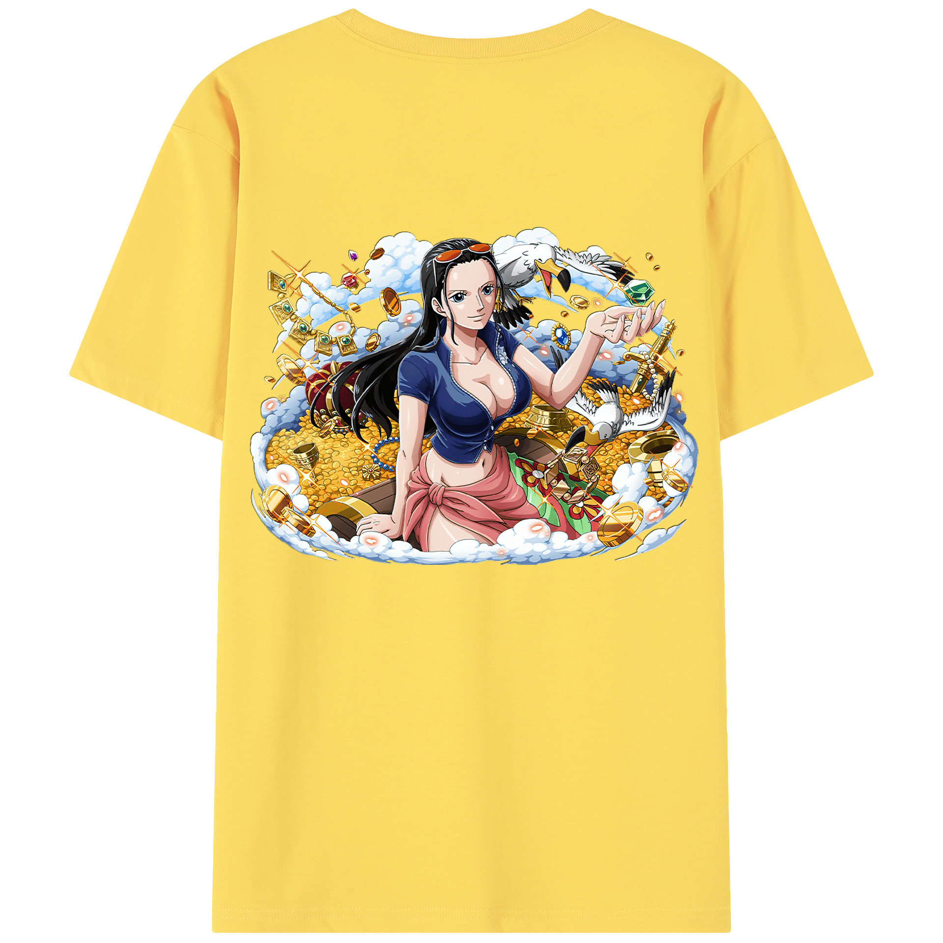 ワンピース ニコ・ロビン ONE PIECE Nico Robin 綿100％半袖Tシャツ（背面プリント）
