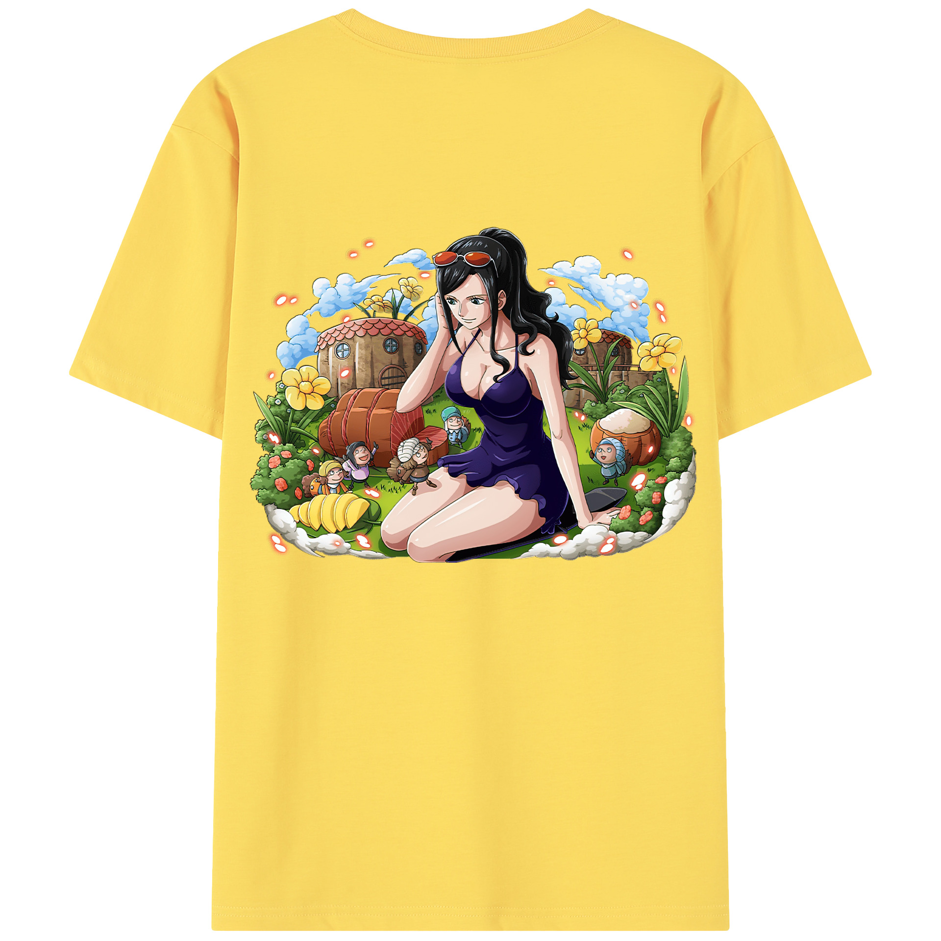 ワンピース ニコ・ロビン ONE PIECE Nico Robin 綿100％半袖Tシャツ（背面プリント）