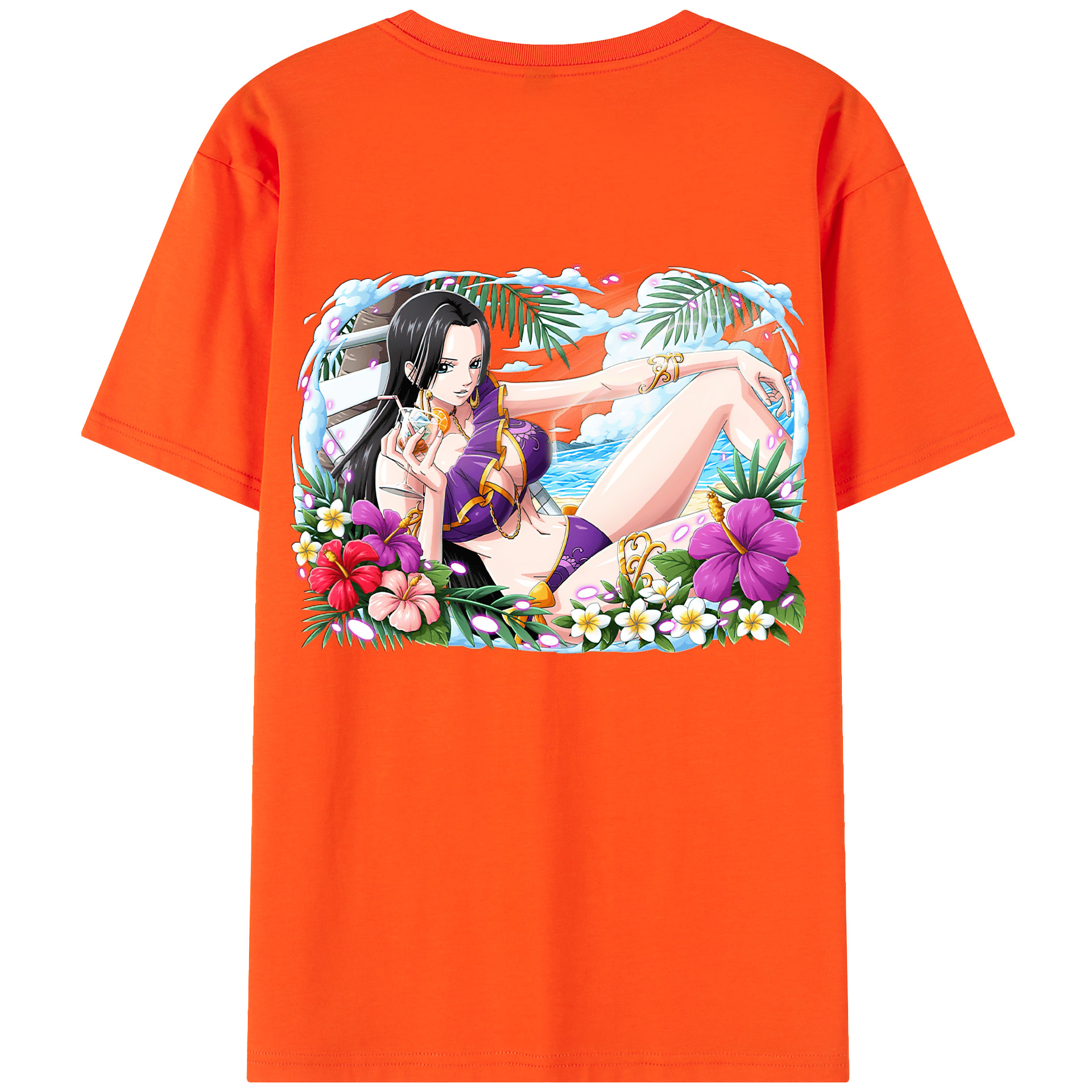 ワンピース ボア・ハンコック ONE PIECE Boa·Hancock 綿100％半袖Tシャツ（背面プリント）