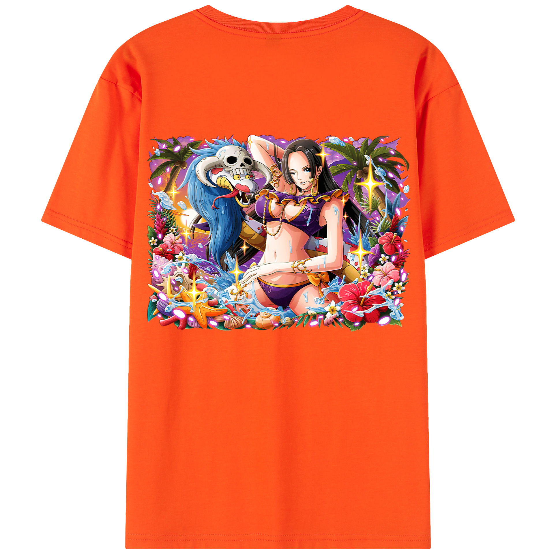 ワンピース ボア・ハンコック ONE PIECE Boa·Hancock 綿100％半袖Tシャツ（背面プリント）