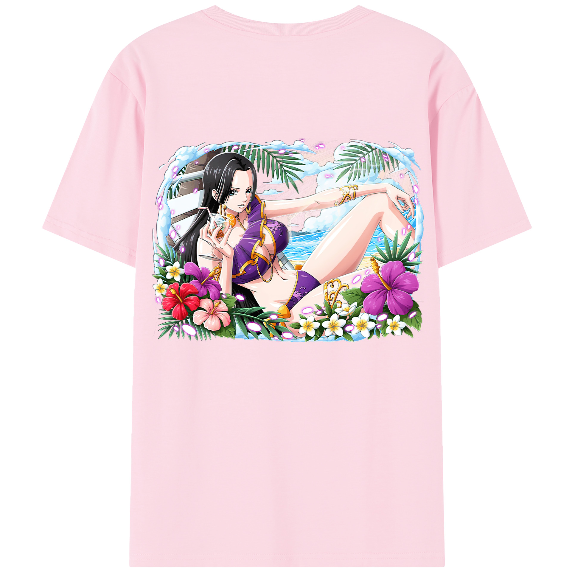 ワンピース ボア・ハンコック ONE PIECE Boa·Hancock 綿100％半袖Tシャツ（背面プリント）