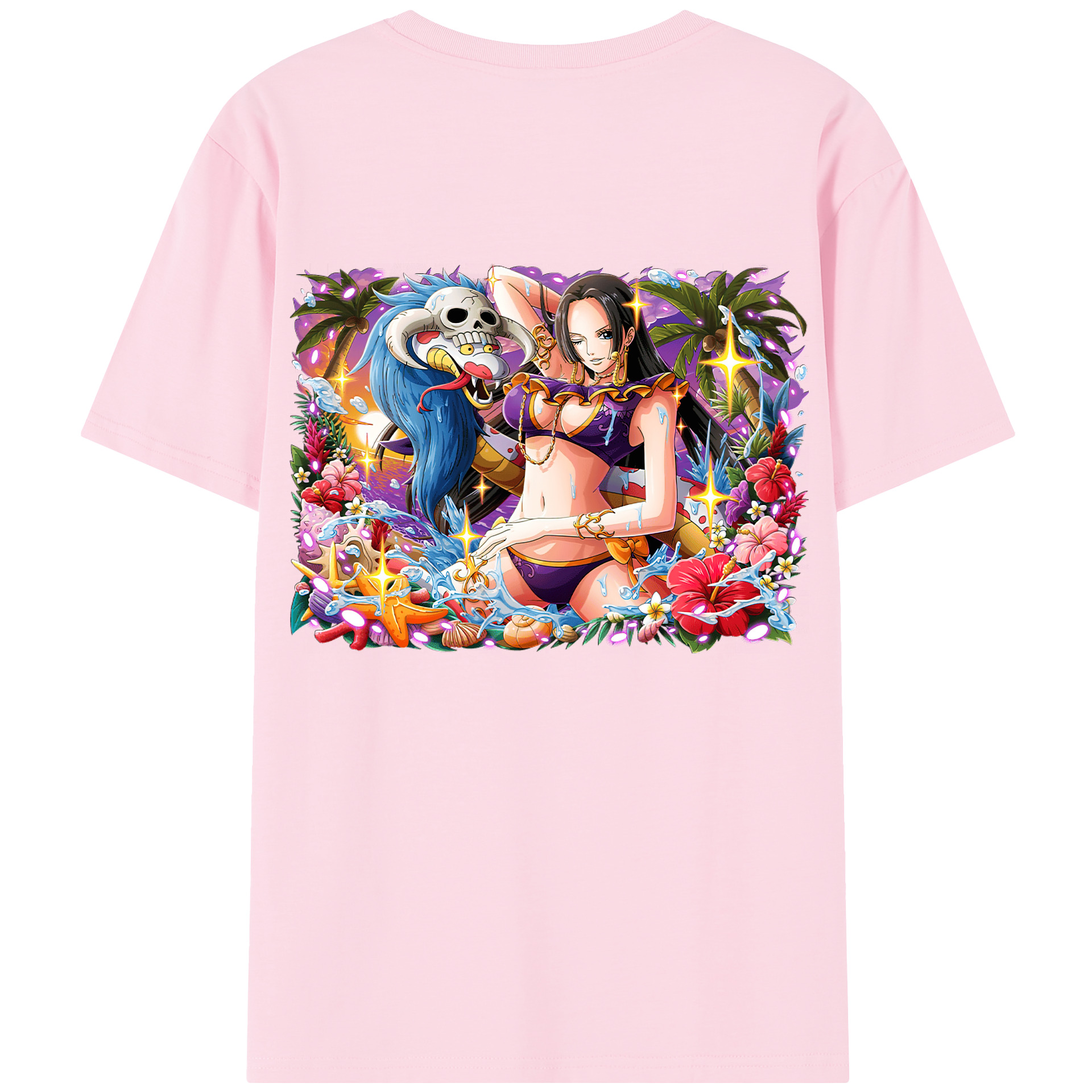 ワンピース ボア・ハンコック ONE PIECE Boa·Hancock 綿100％半袖Tシャツ（背面プリント）