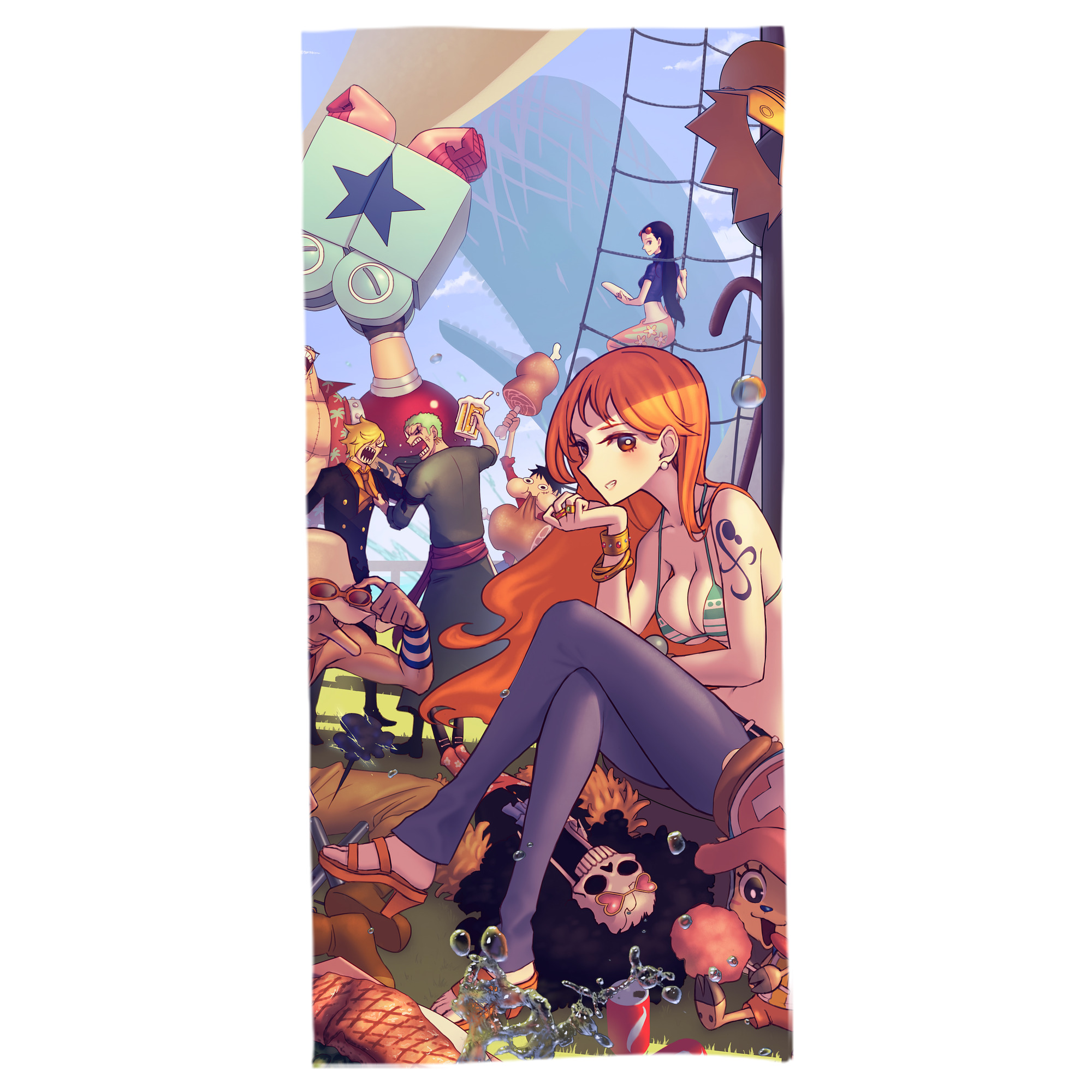 （画像用） ワンピース ONE PIECE 大判バスタオル 70×140cm 吸水速乾 柔らかい肌触り