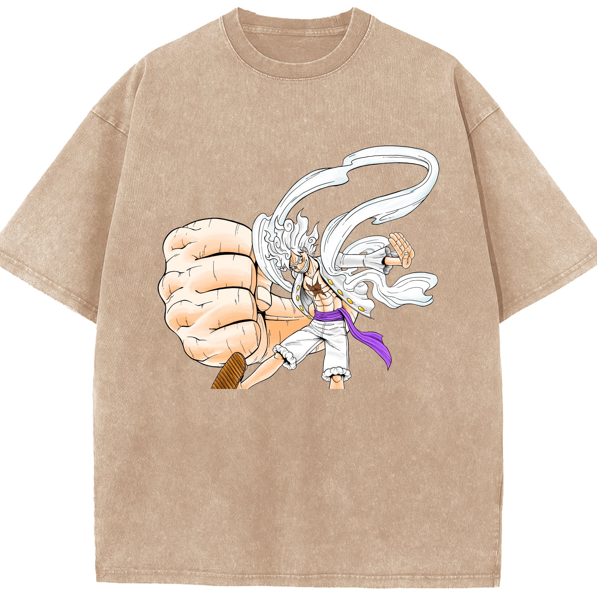 ワンピース モンキー・D・ルフィ ONE PIECE Monkey D. Luffy 綿100% ヴィンテージ風 半袖Tシャツ（フロントプリント）