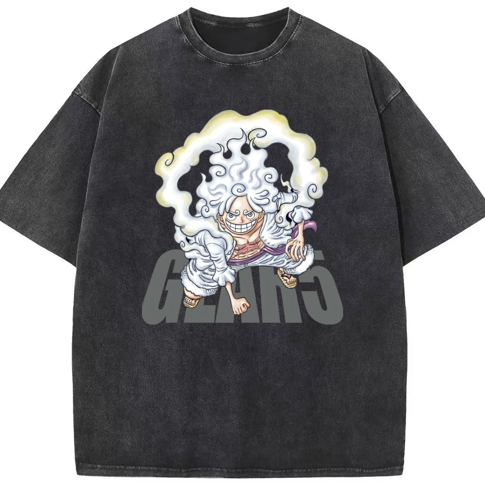 ワンピース モンキー・D・ルフィ ONE PIECE Monkey D. Luffy 綿100% ヴィンテージ風 半袖Tシャツ（フロントプリント）