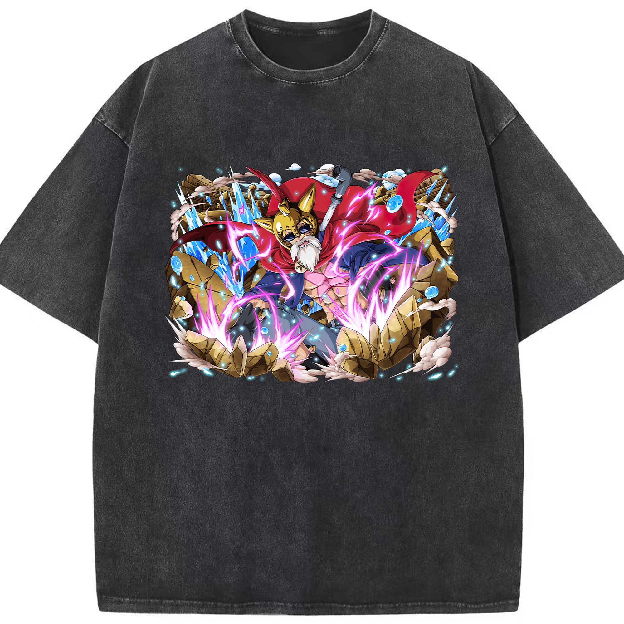 ワンピース モンキー・D・ルフィ ONE PIECE Monkey D. Luffy 綿100% ヴィンテージ風 半袖Tシャツ（フロントプリント）