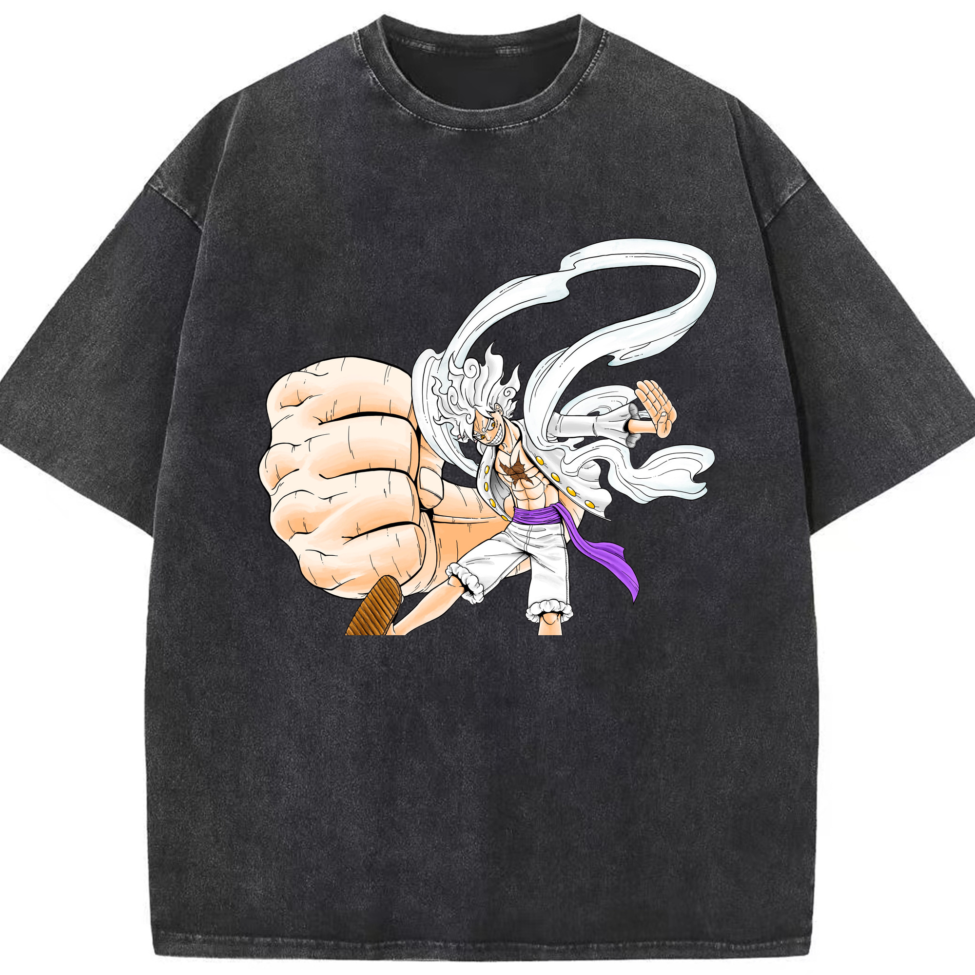 ワンピース モンキー・D・ルフィ ONE PIECE Monkey D. Luffy 綿100% ヴィンテージ風 半袖Tシャツ（フロントプリント）