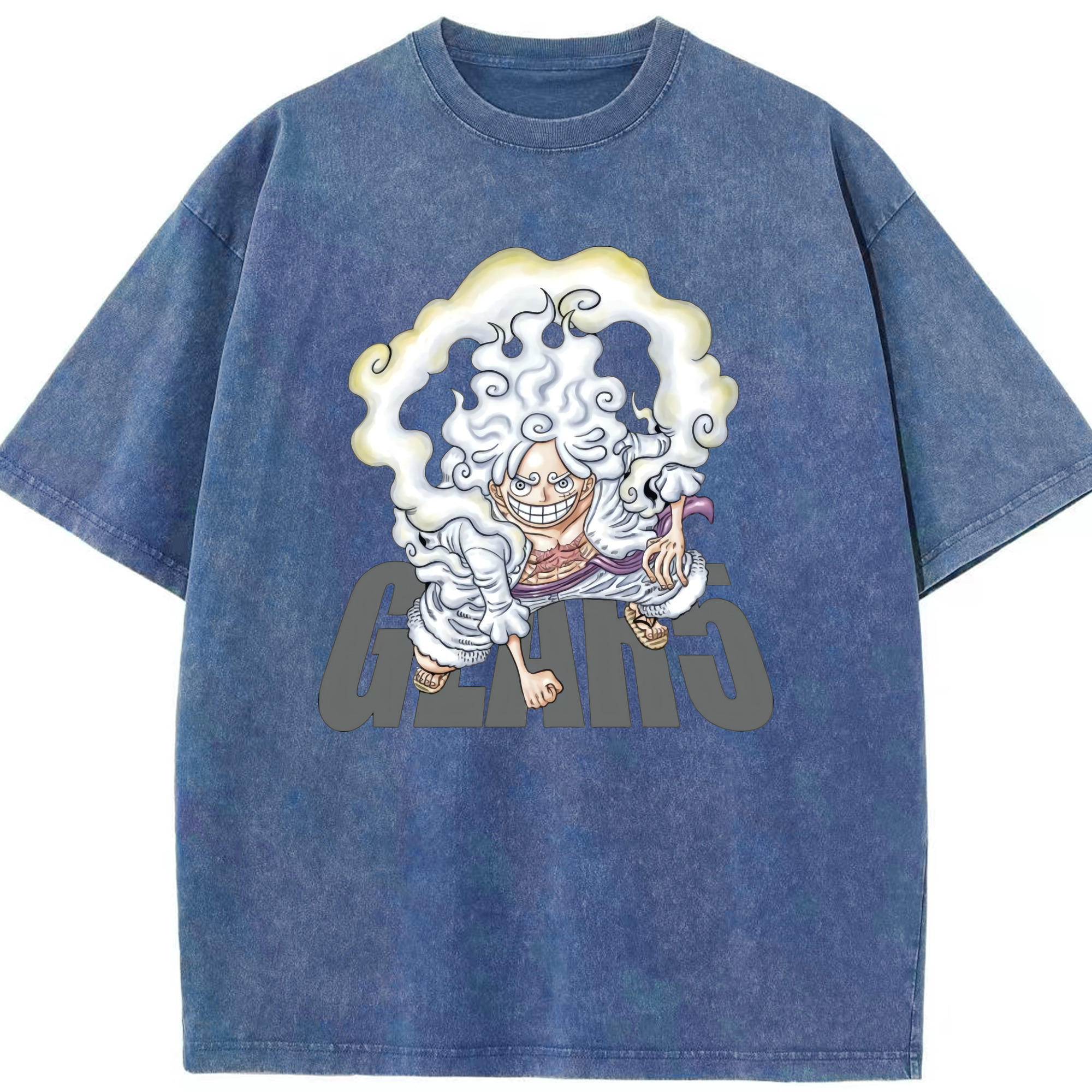 ワンピース モンキー・D・ルフィ ONE PIECE Monkey D. Luffy 綿100% ヴィンテージ風 半袖Tシャツ（フロントプリント）