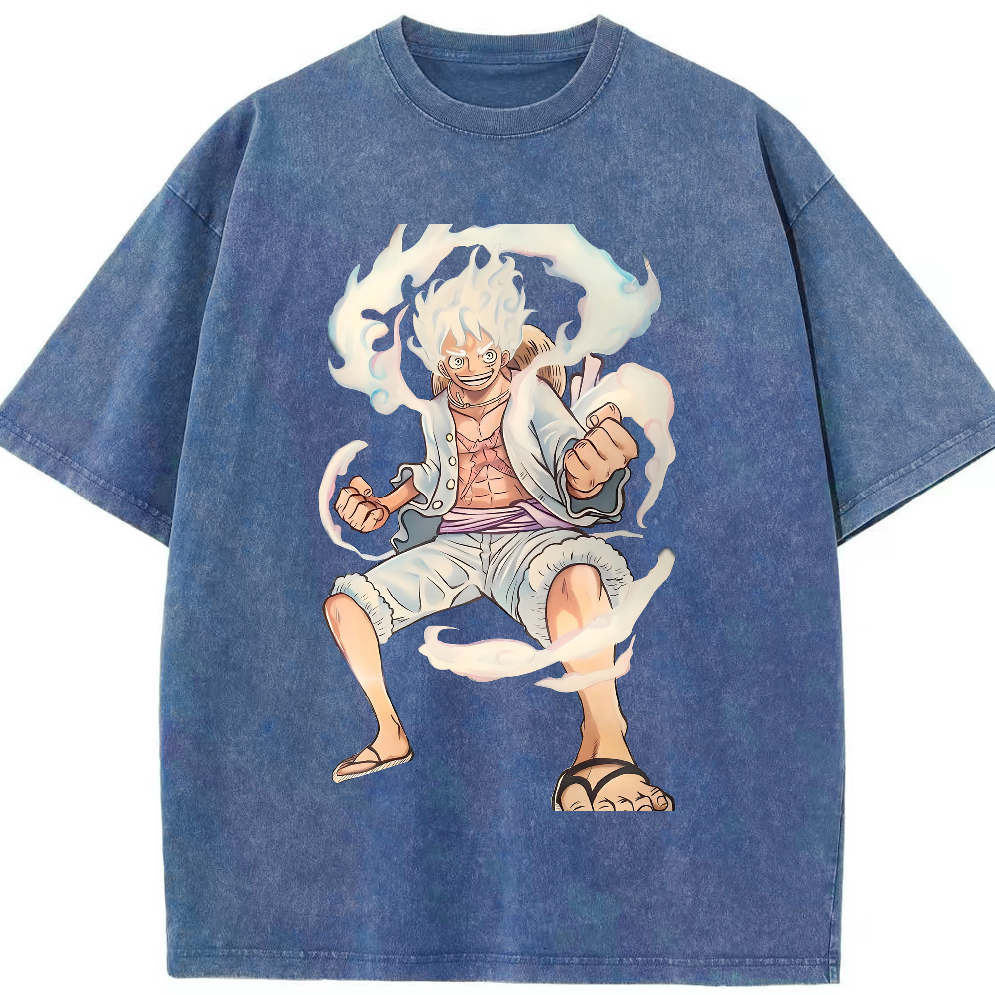 ワンピース モンキー・D・ルフィ ONE PIECE Monkey D. Luffy 綿100% ヴィンテージ風 半袖Tシャツ（フロントプリント）