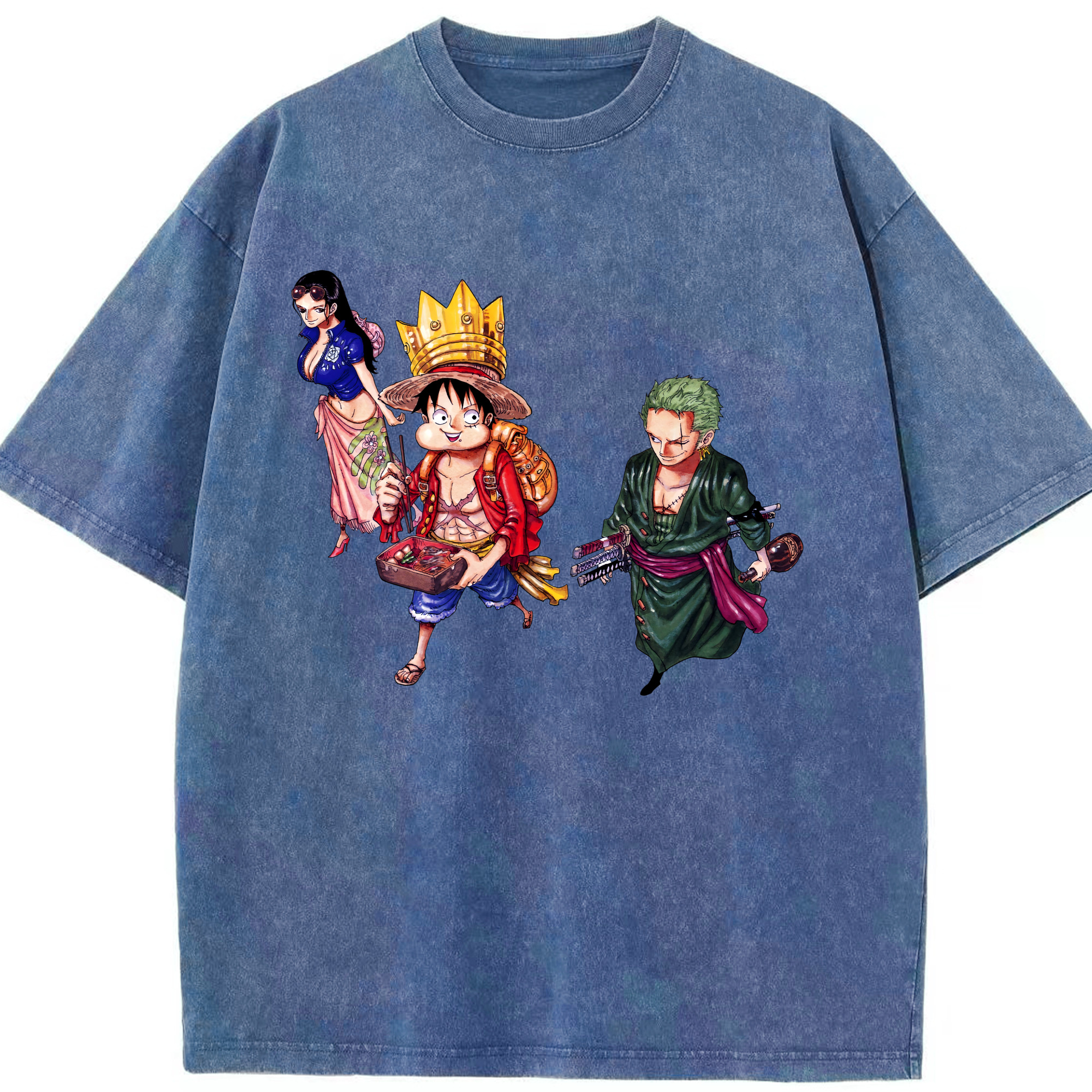 ワンピース モンキー・D・ルフィ ONE PIECE Monkey D. Luffy 綿100% ヴィンテージ風 半袖Tシャツ（フロントプリント）