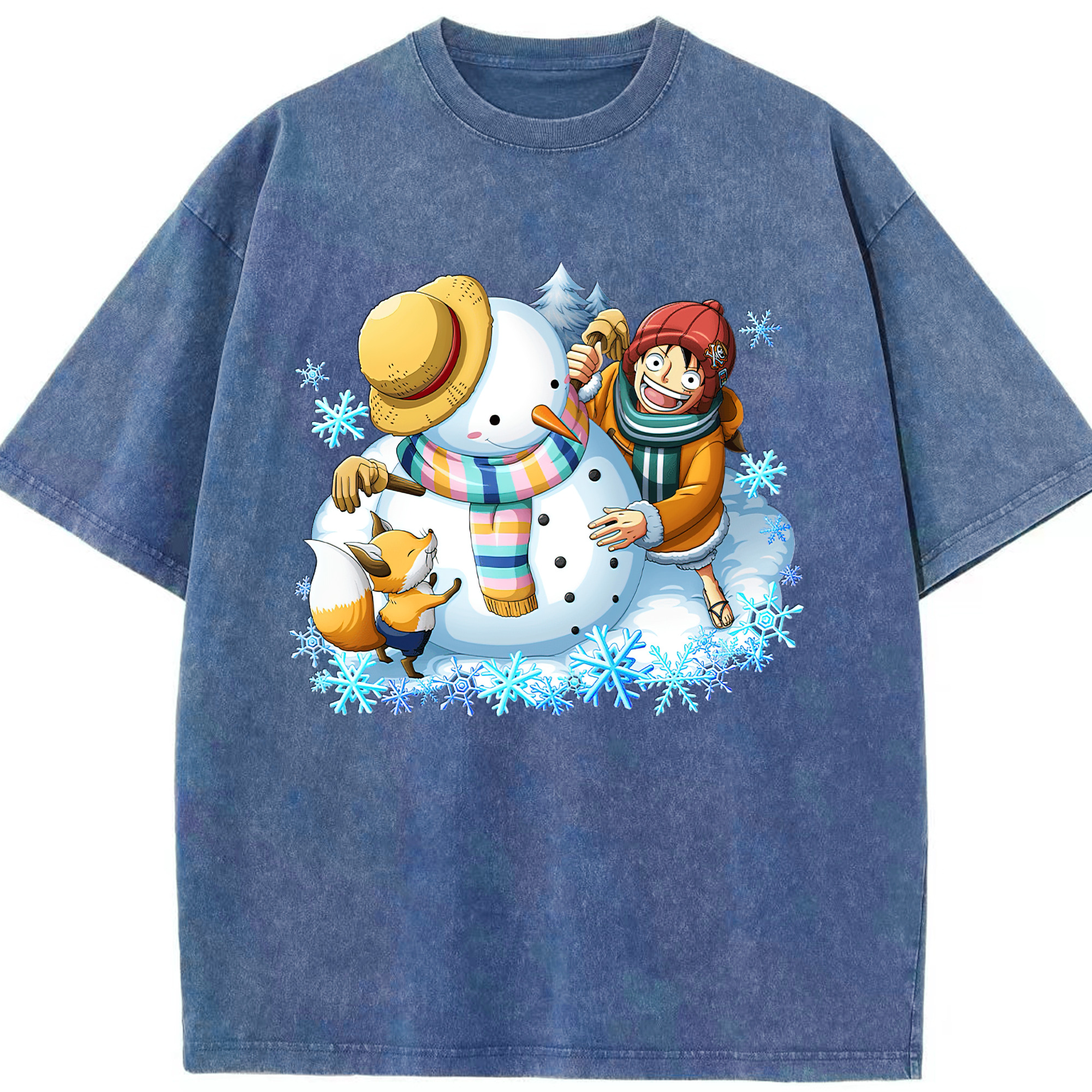 ワンピース モンキー・D・ルフィ ONE PIECE Monkey D. Luffy 綿100% ヴィンテージ風 半袖Tシャツ（フロントプリント）