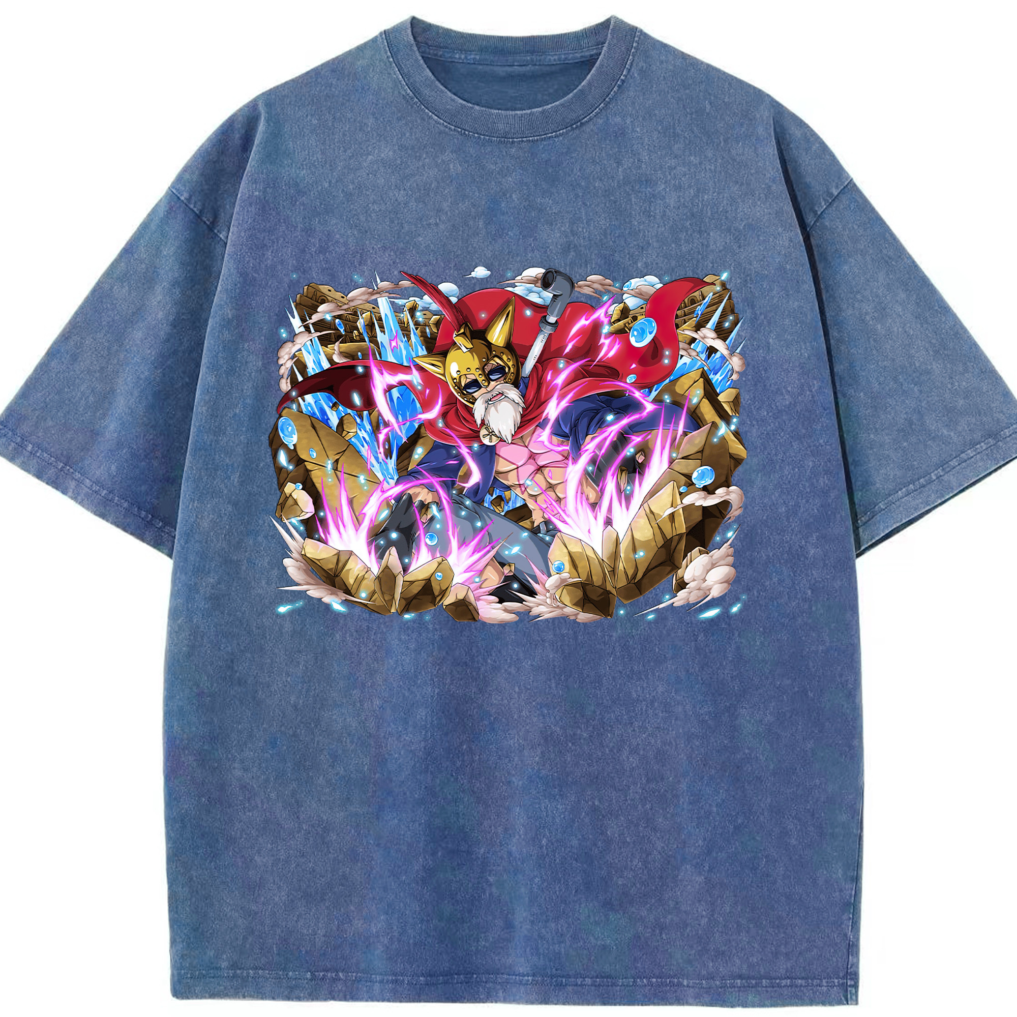 ワンピース モンキー・D・ルフィ ONE PIECE Monkey D. Luffy 綿100% ヴィンテージ風 半袖Tシャツ（フロントプリント）