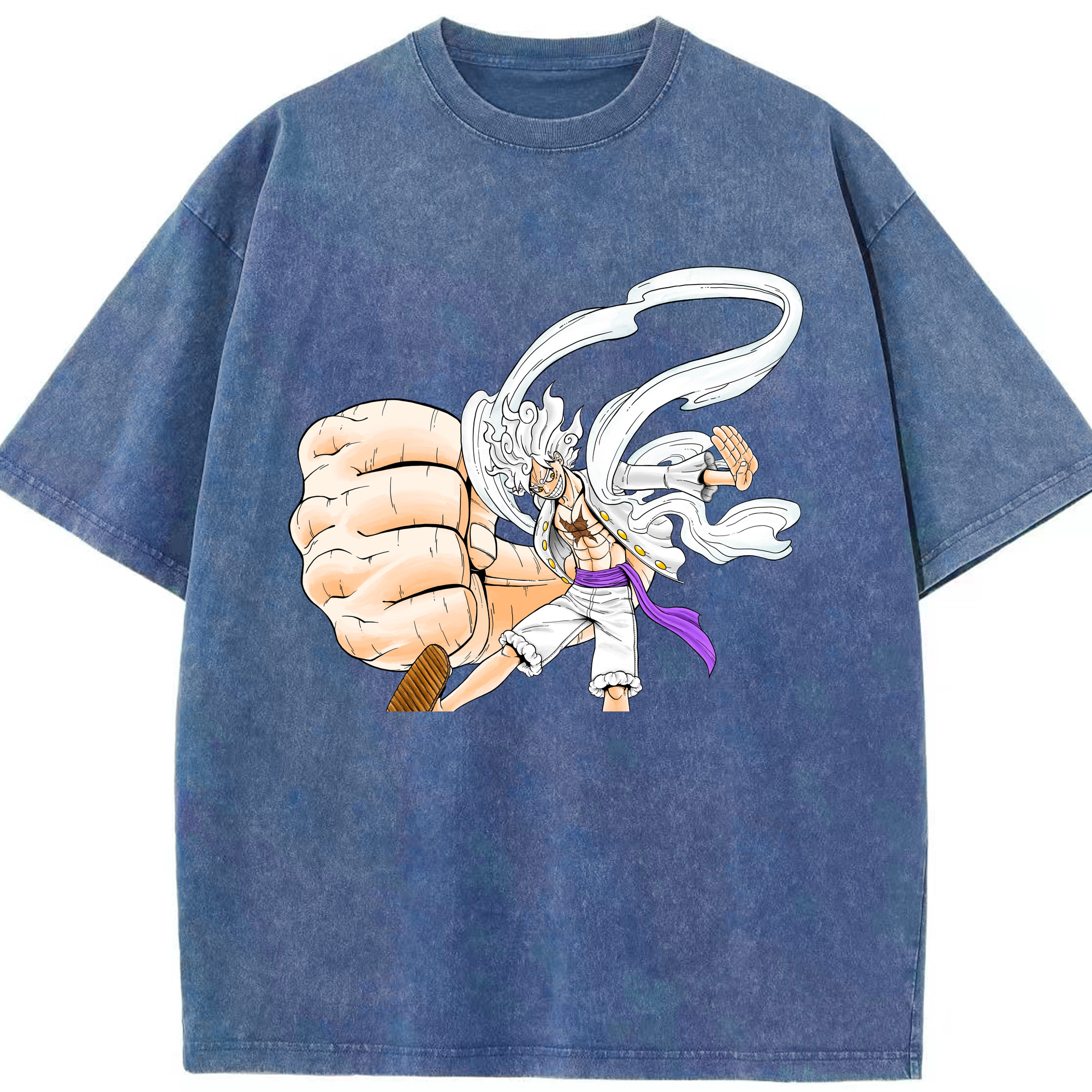 ワンピース モンキー・D・ルフィ ONE PIECE Monkey D. Luffy 綿100% ヴィンテージ風 半袖Tシャツ（フロントプリント）